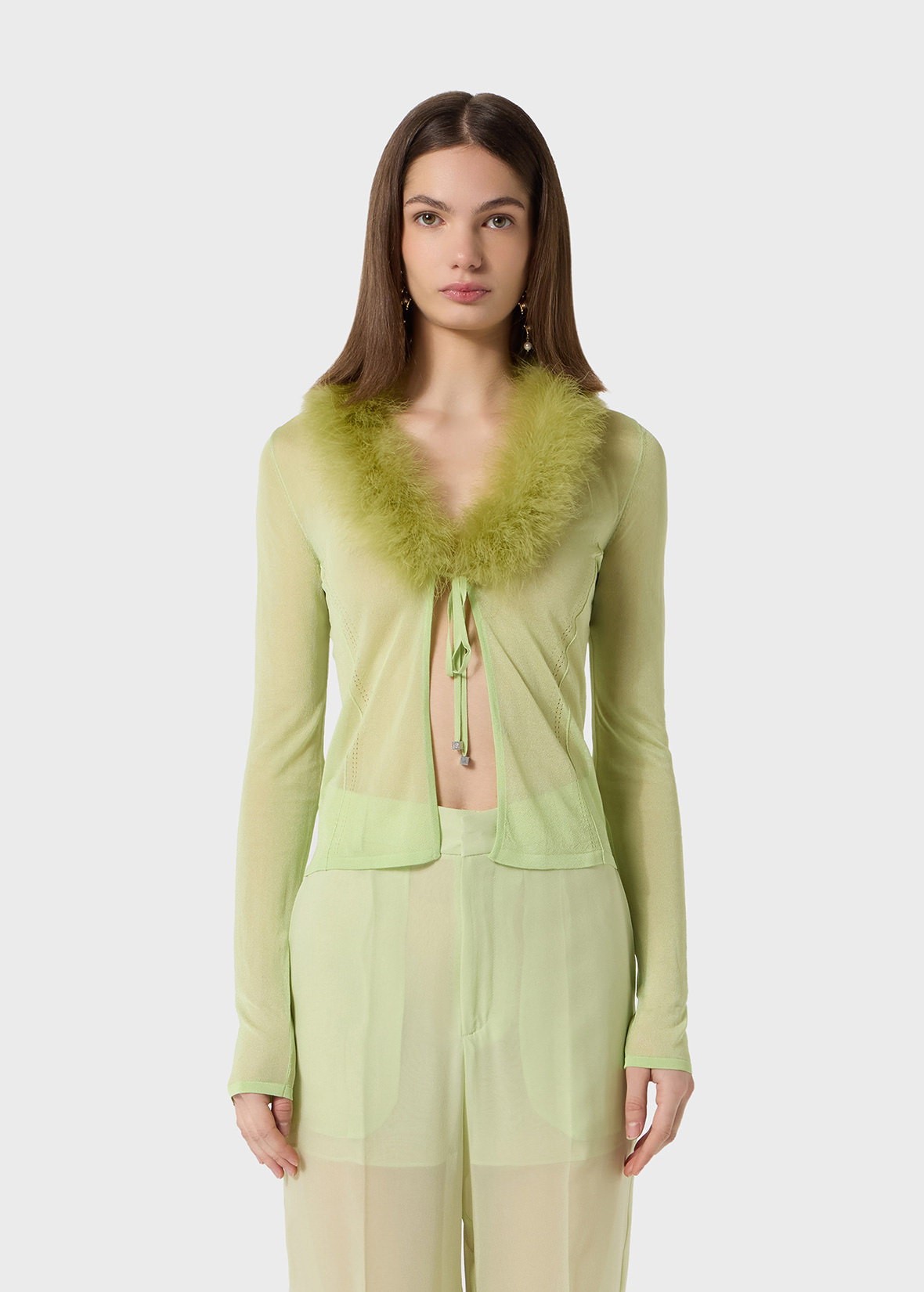 CARDIGAN WITH FEATHER DETAIL - 3