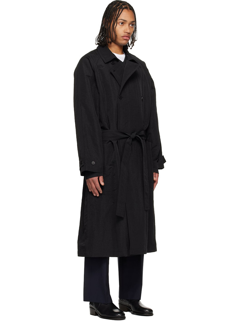 Black Crisp Raglan Trench Coat 2