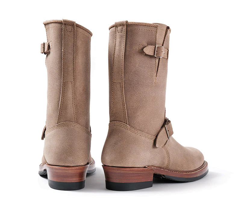 PRE-SALE LK-003 Wabash Engineer Boots Horween Leather CXL Natural Roughout - 6