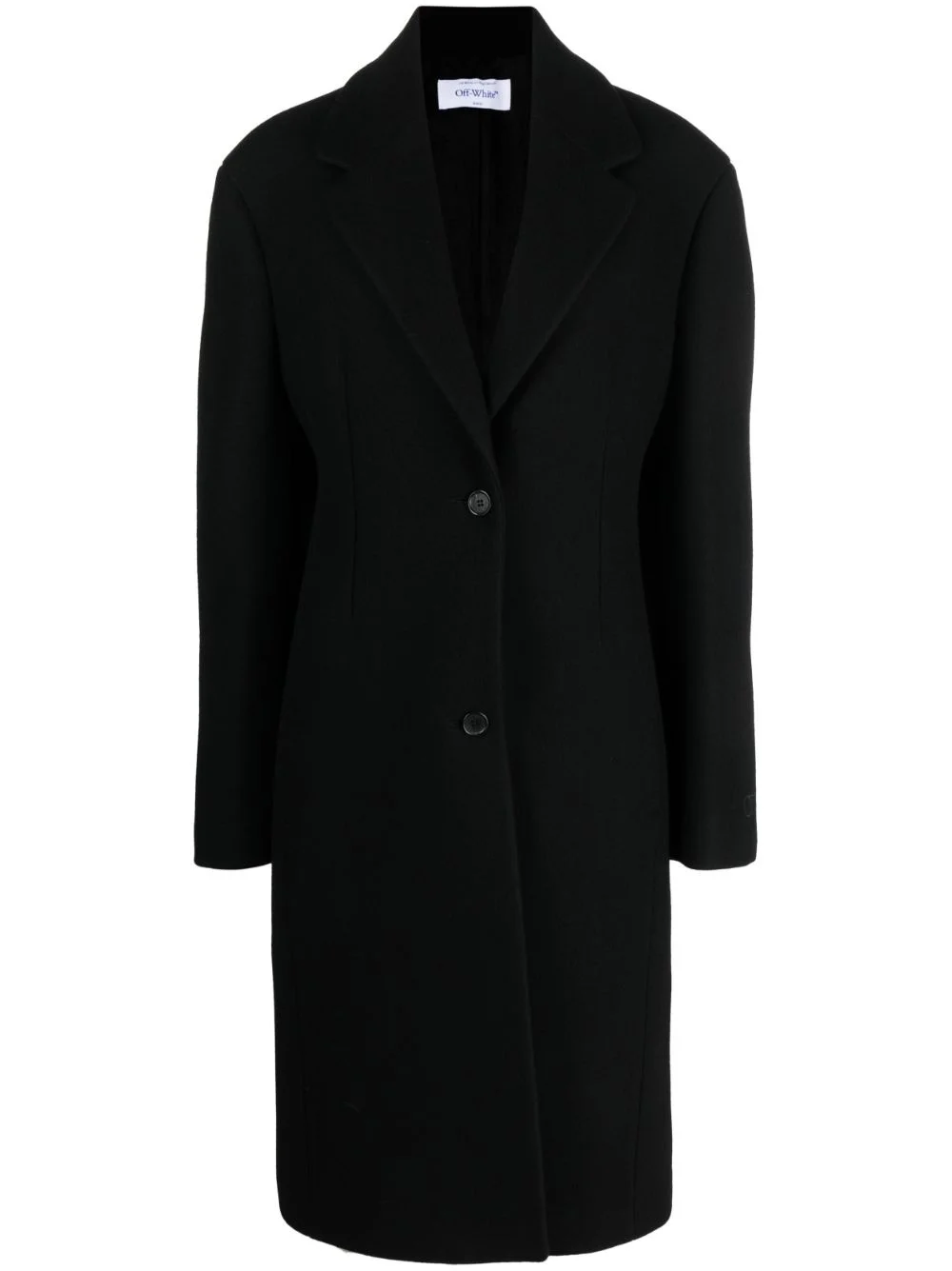 logo-embroidered single-breasted coat - 1