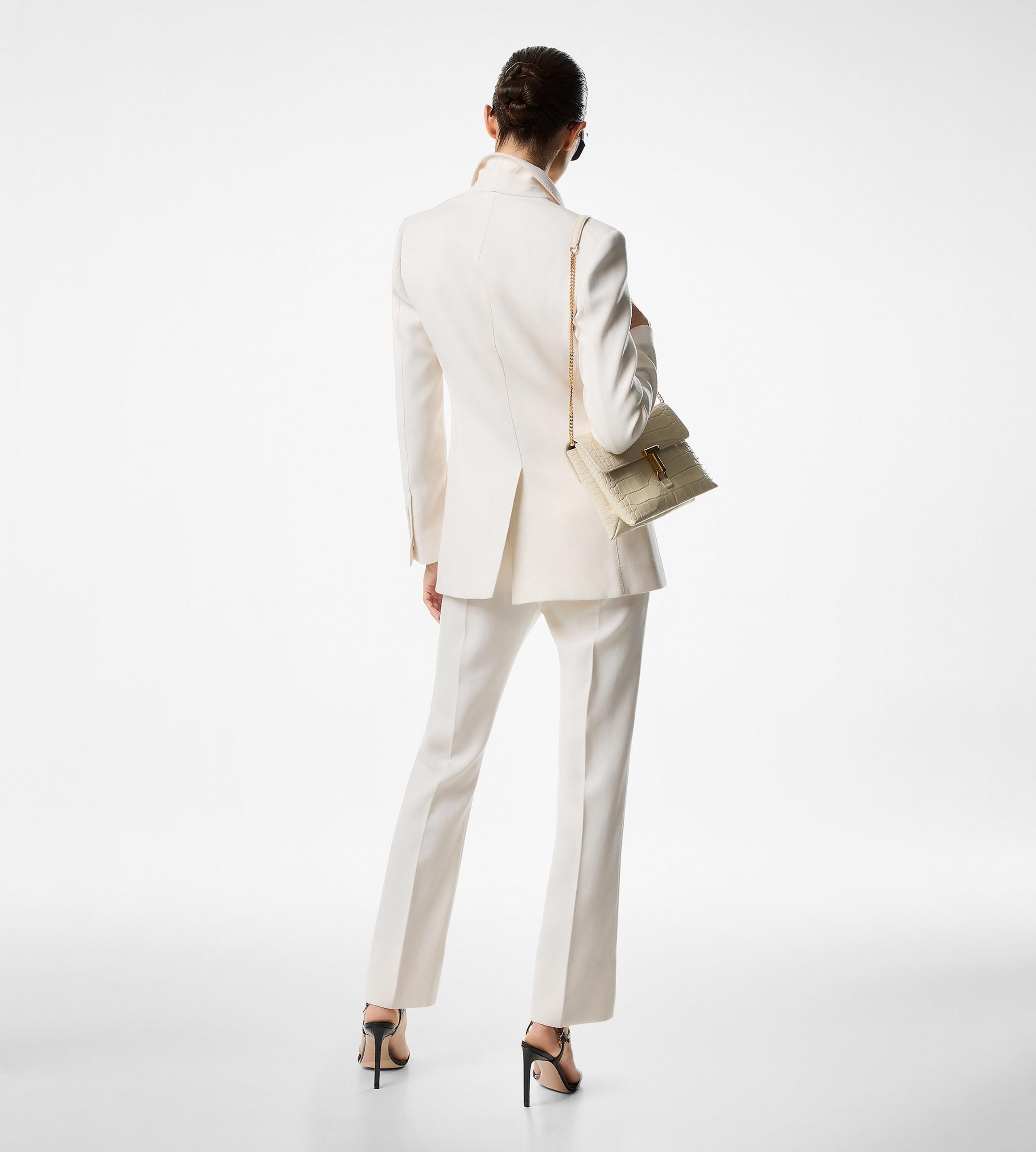 WOOL AND SILK BLEND TWILL "WALLIS" TAILORED PANTS - 4