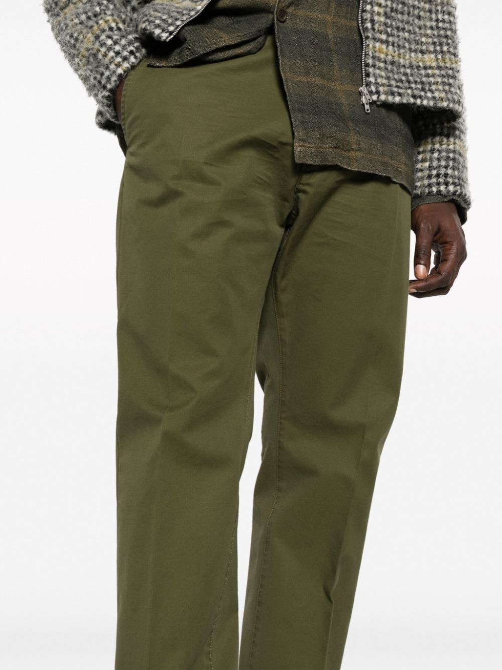 logo-print cotton straight-leg trousers - 5