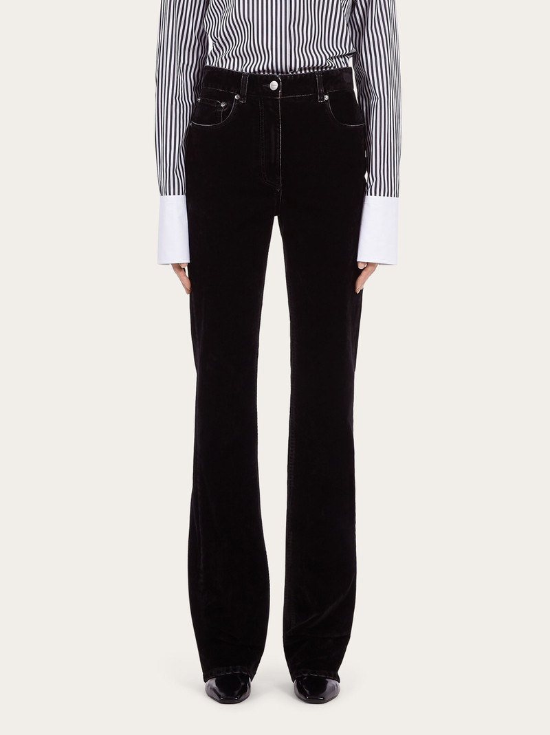 FERRAGAMO 5 pocket velvet trousers outlook