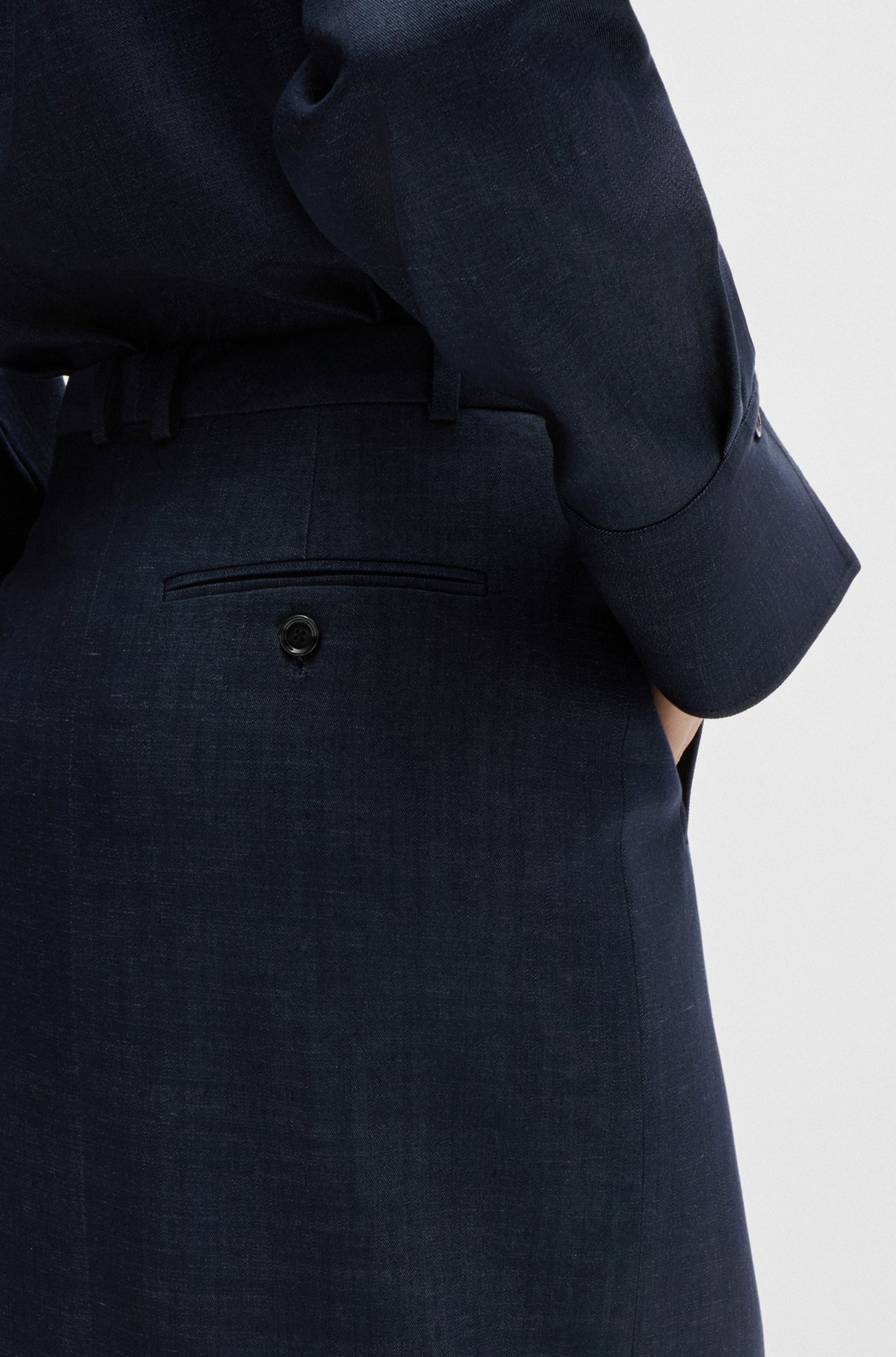LONG-LENGTH SKIRT IN DENIM-EFFECT TWILL - 5