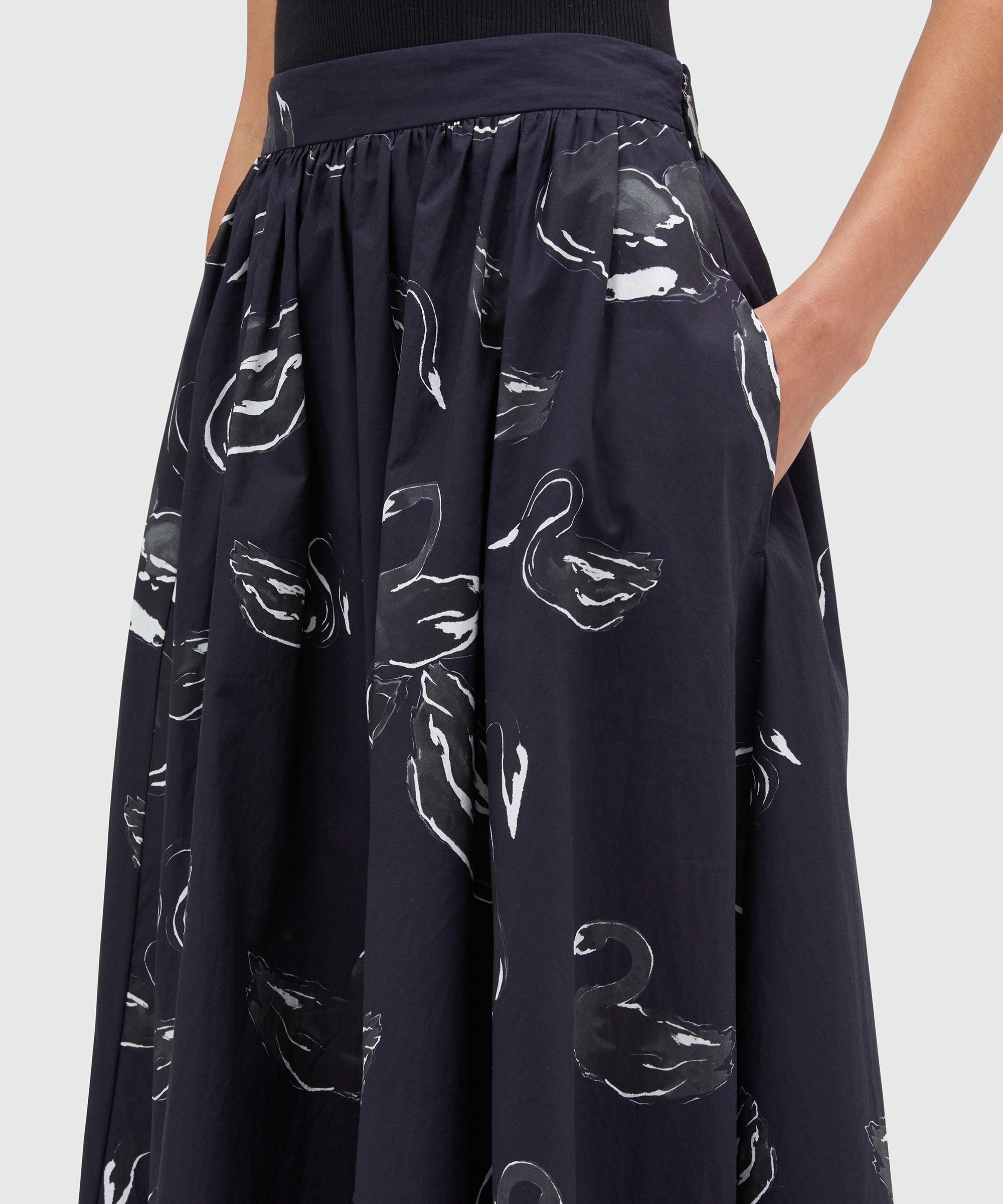 Poplin print roomy skirt - 5