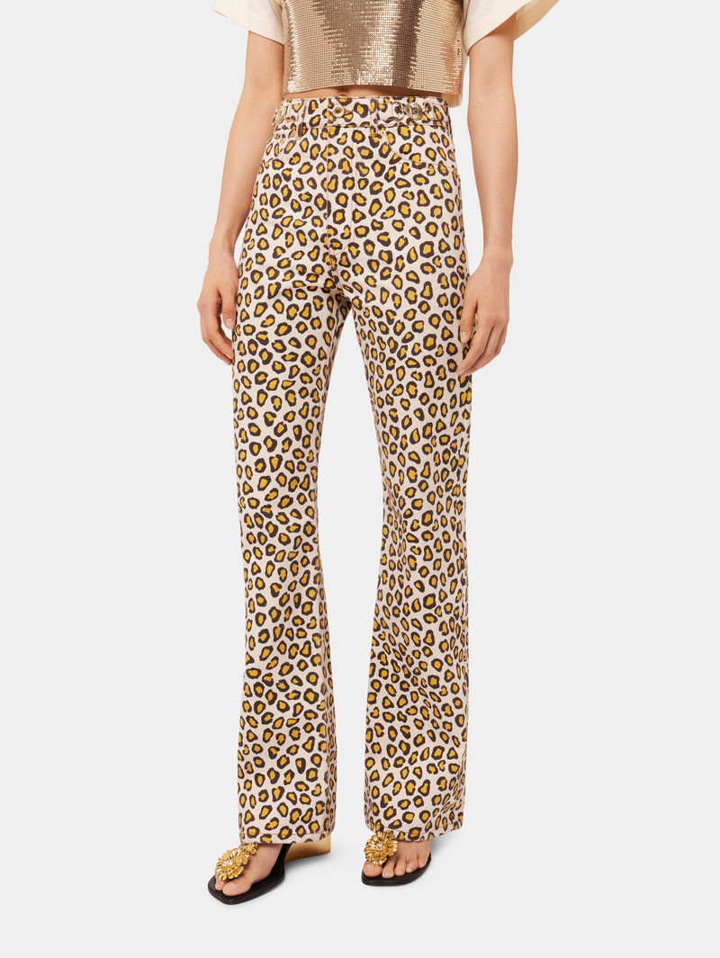 LEOPARD PRINTED FLARE JEANS 4