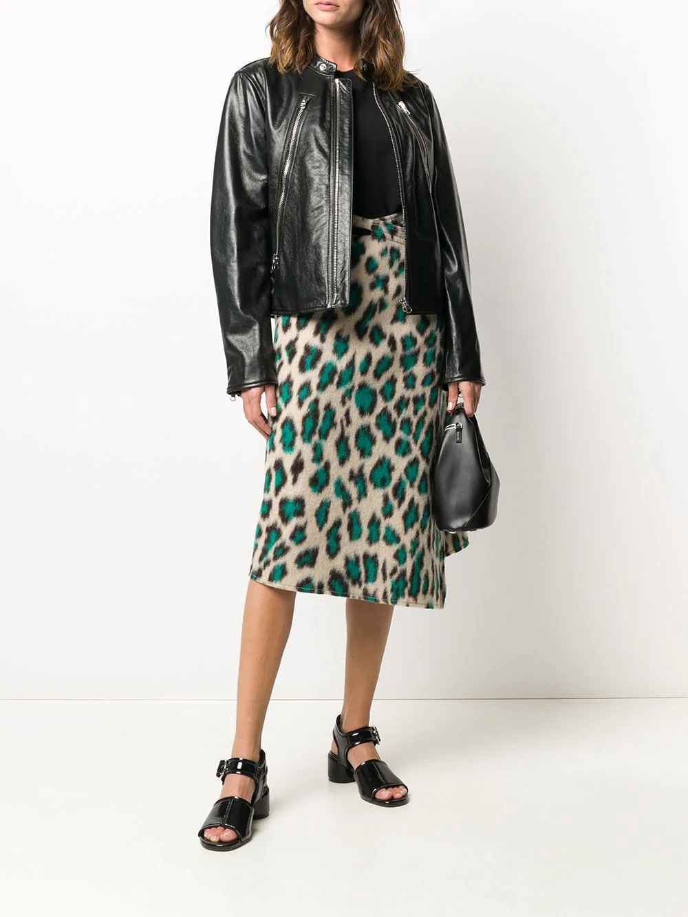 leopard print asymmetric skirt - 2