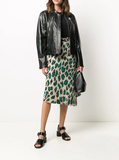 MM6 Maison Margiela leopard print asymmetric skirt outlook