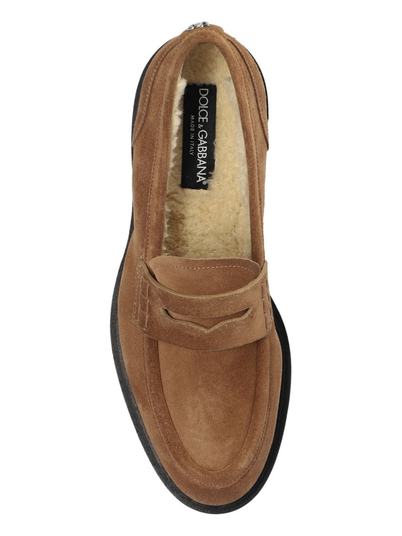 logo-plaque suede loafers 6
