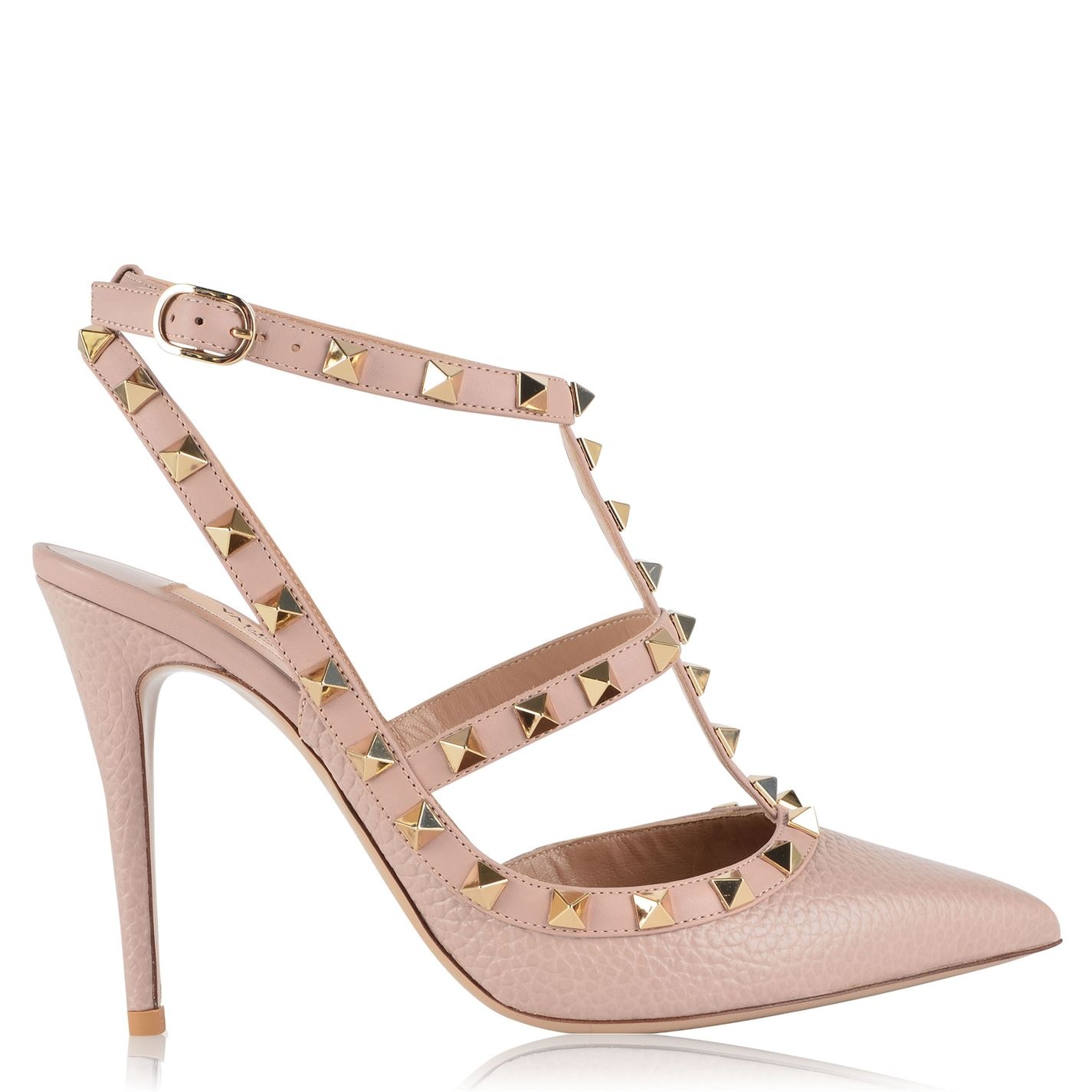 ROCKSTUD PUMPS IN GRAINED LEATHER - 1