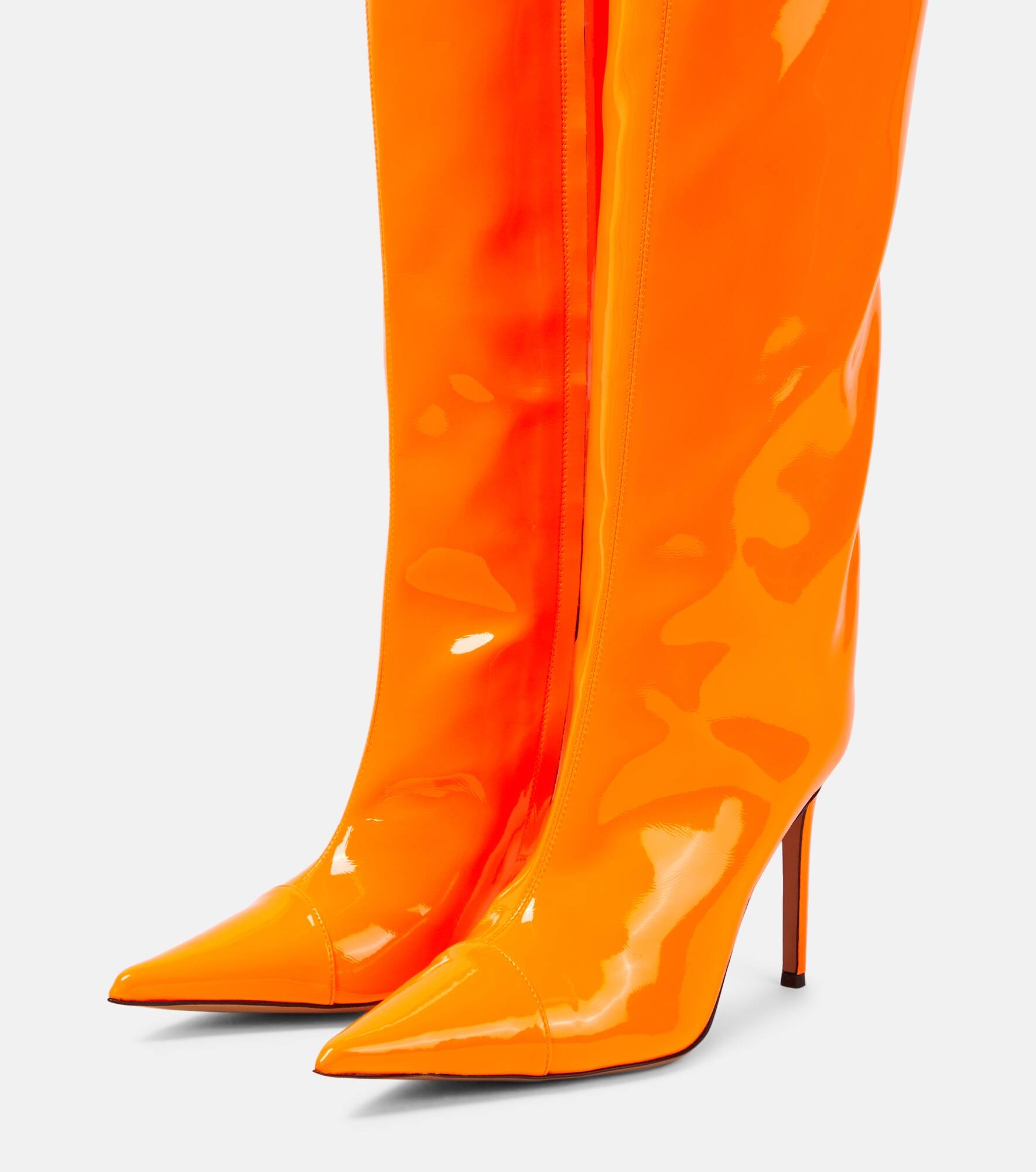 Patent leather knee-high boots - 5