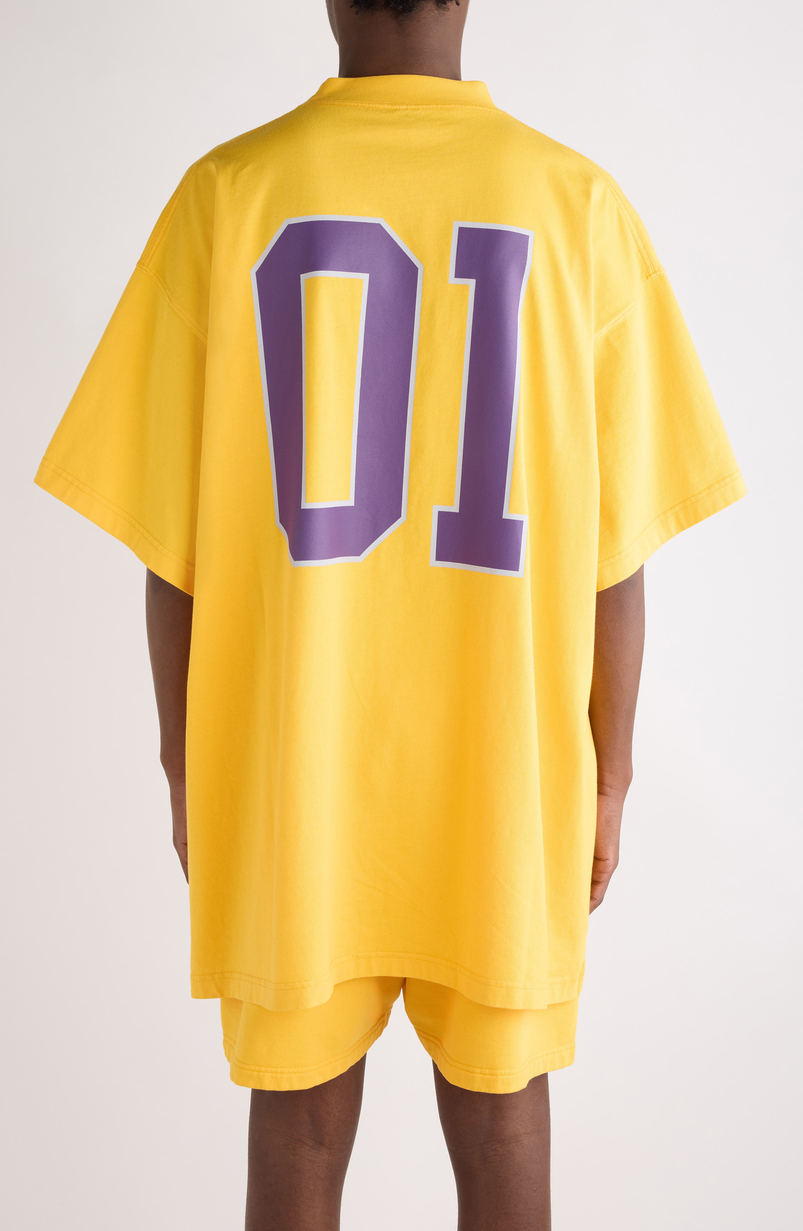 Balenciaga Jersey Oversize Cotton T-Shirt in 7090 Yellow/Deep Purple at Nordstrom - 3
