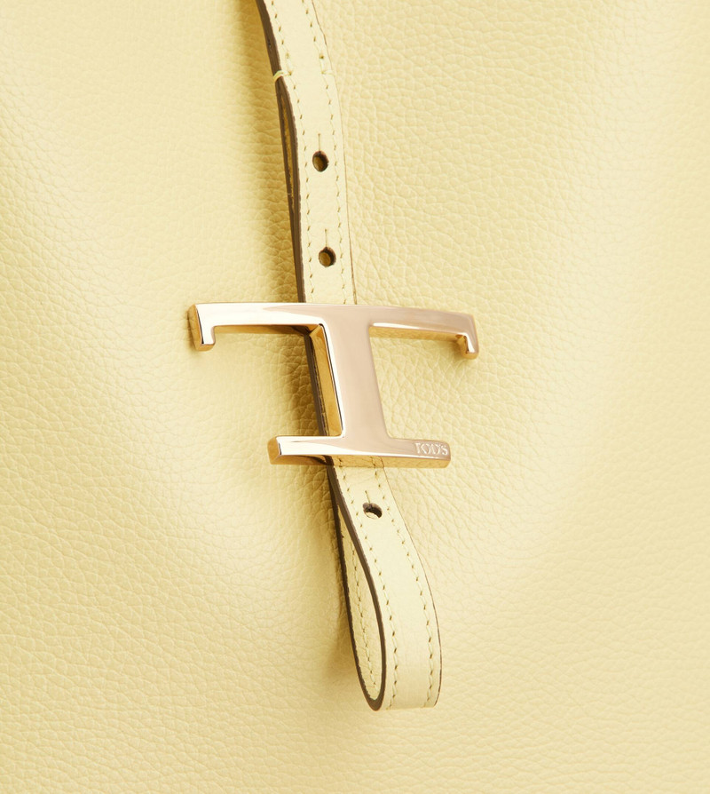 T TIMELESS BUCKET BAG IN LEATHER MINI - YELLOW 6