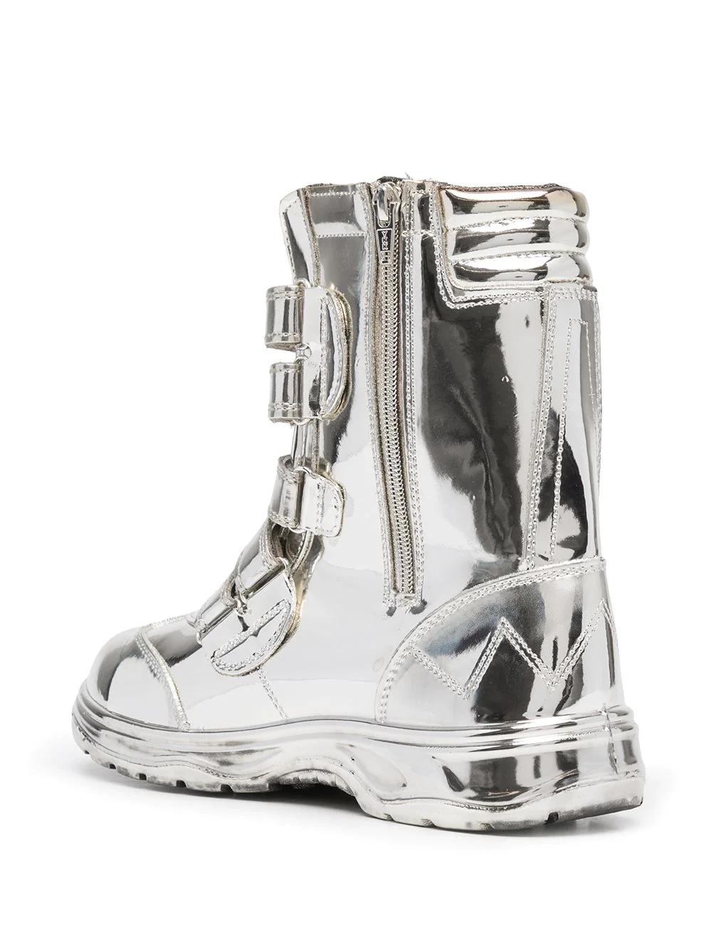 metallic touch-strap boots - 3