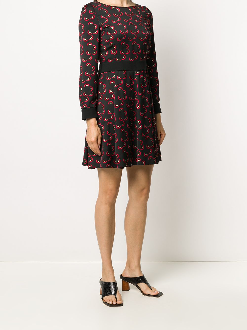 geometric print short dress - 3