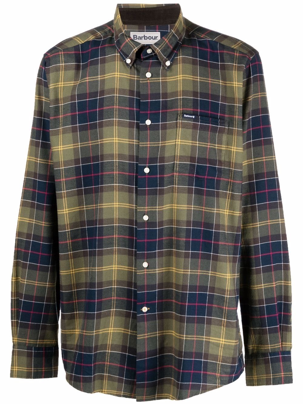 tartan check-print long-sleeved shirt - 1
