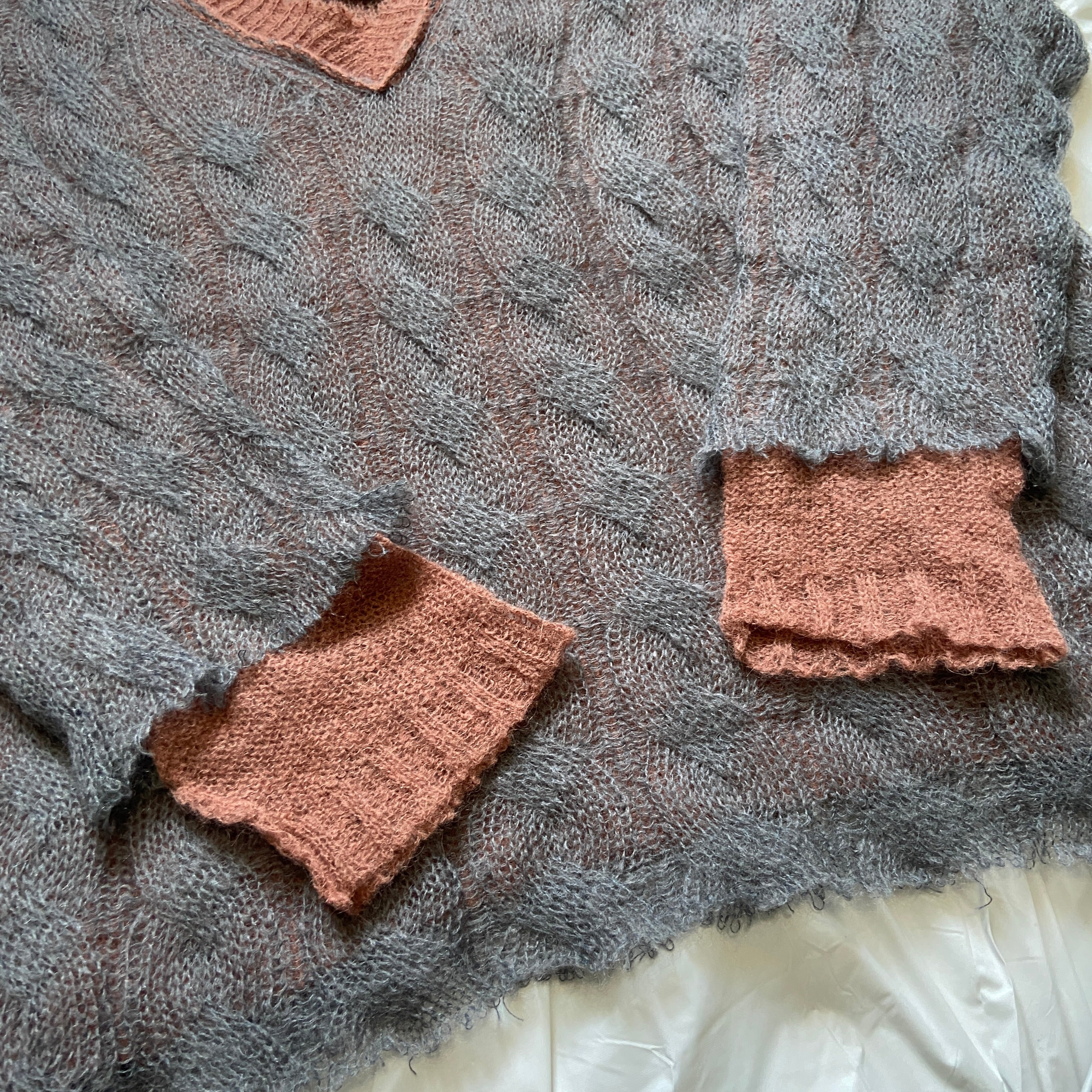 Maison Margiela FW17 oversized double mohair grunge open knit sweater - 8