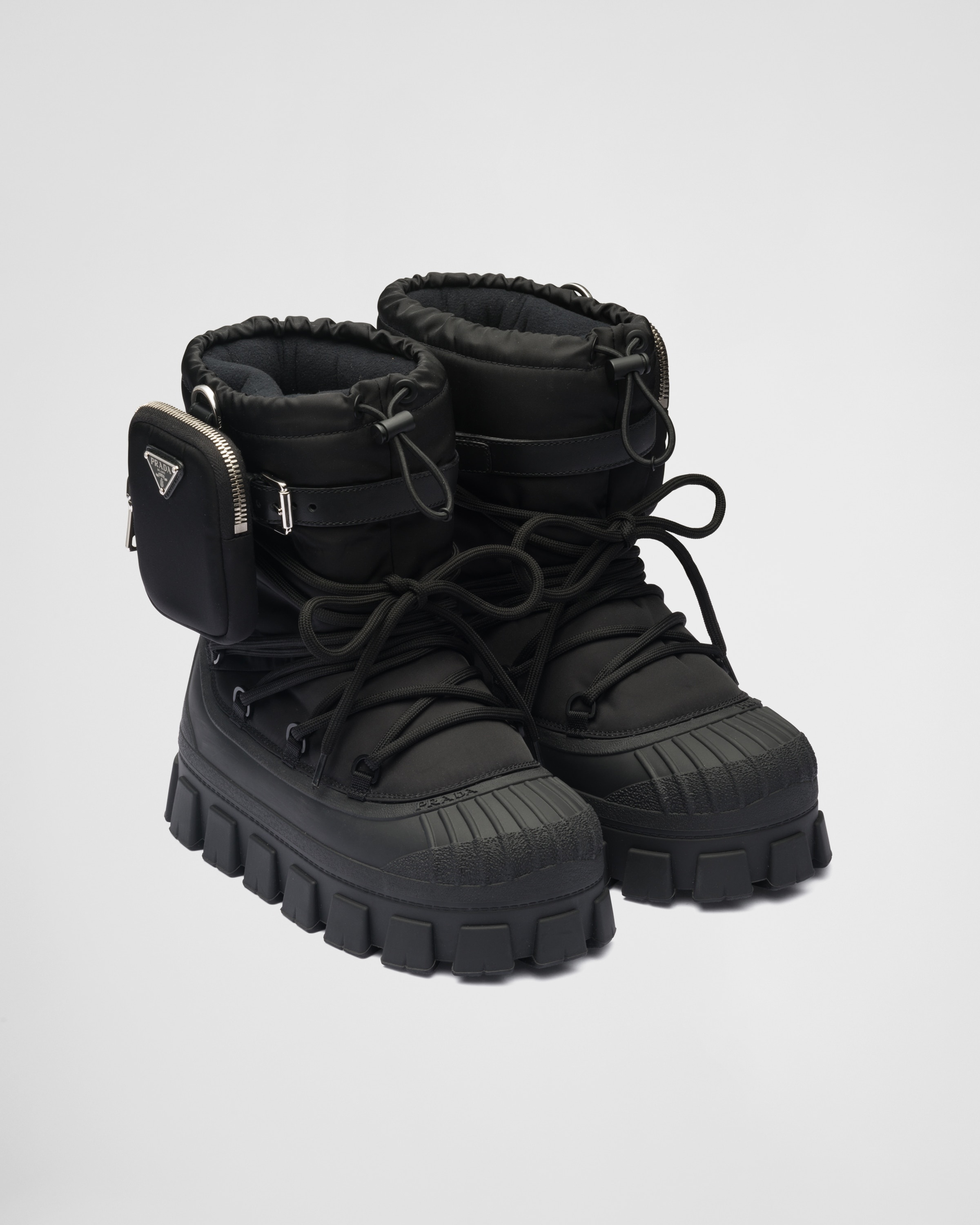 Re-Nylon gabardine après-ski boots with pouch - 1