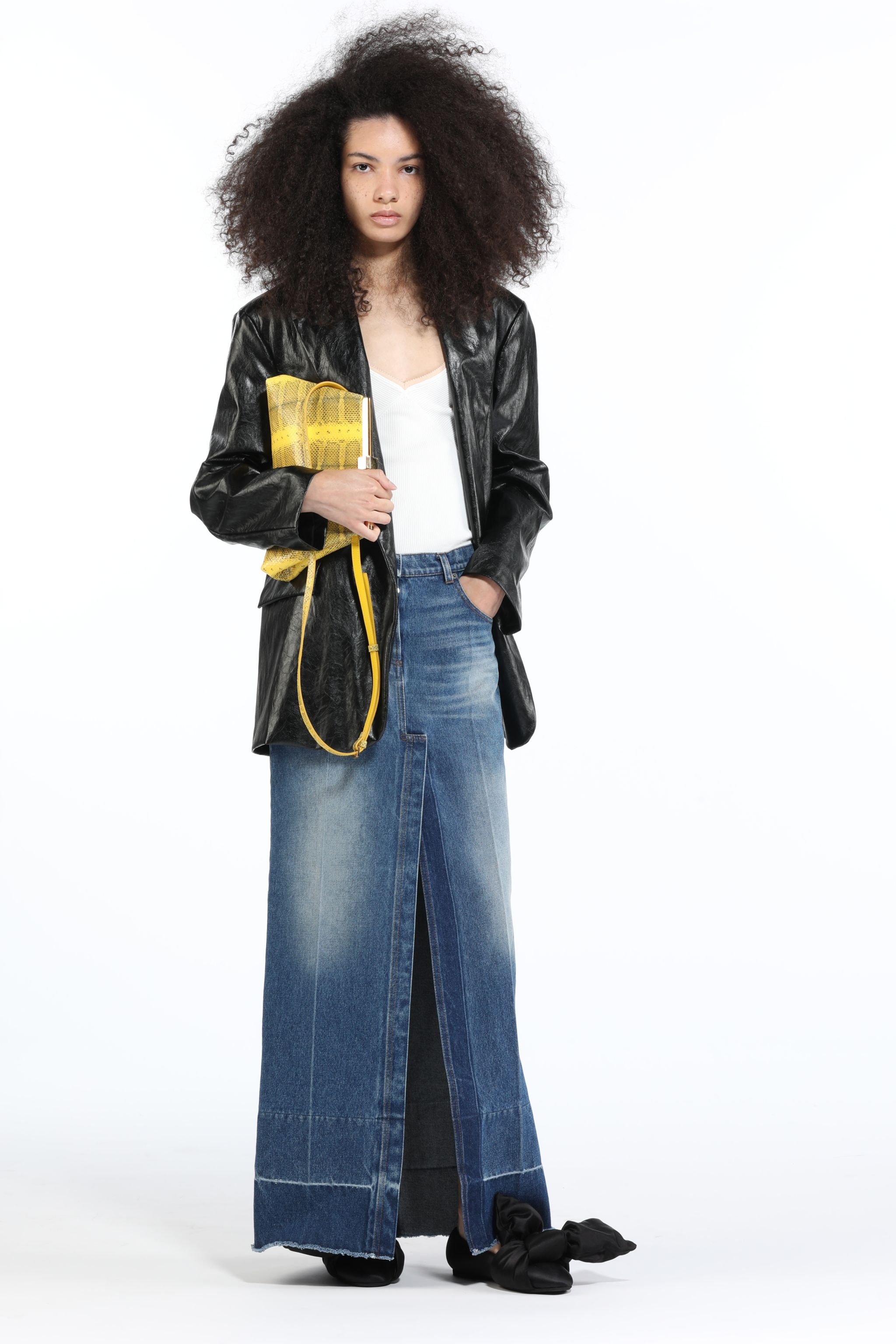 CREASE-EFFECT FAUX-LEATHER BLAZER - 4