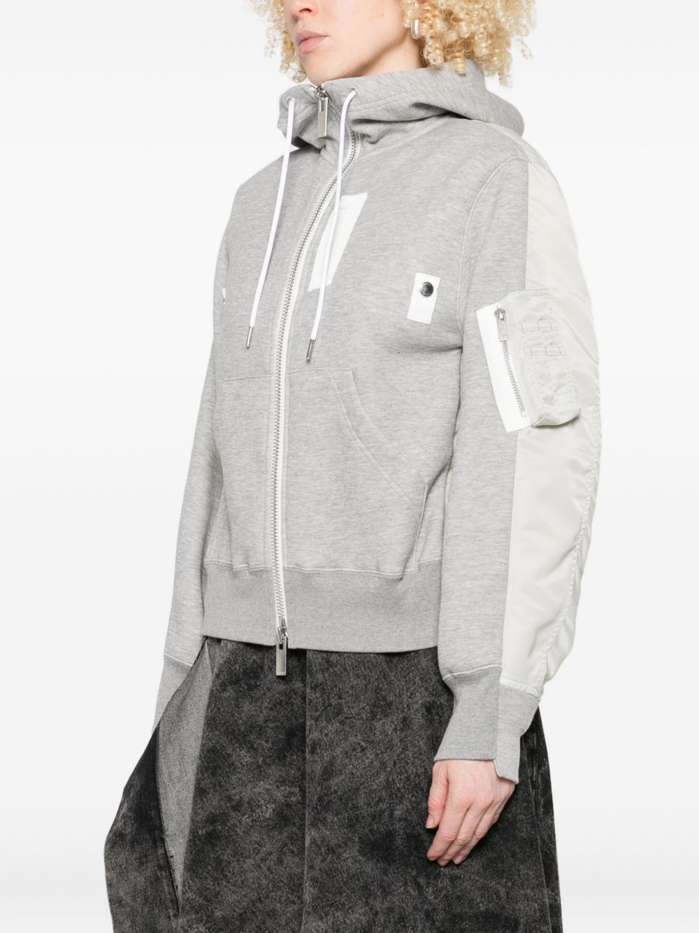 Sacai Women Cotton And Nylon Hoodie - 2