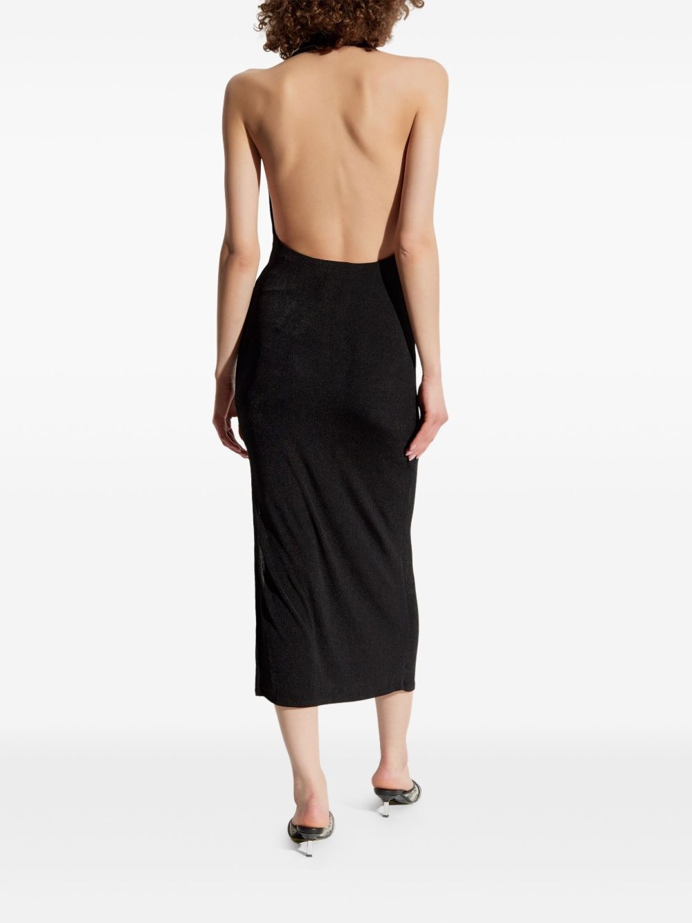 cowl-neck midi dress - 4
