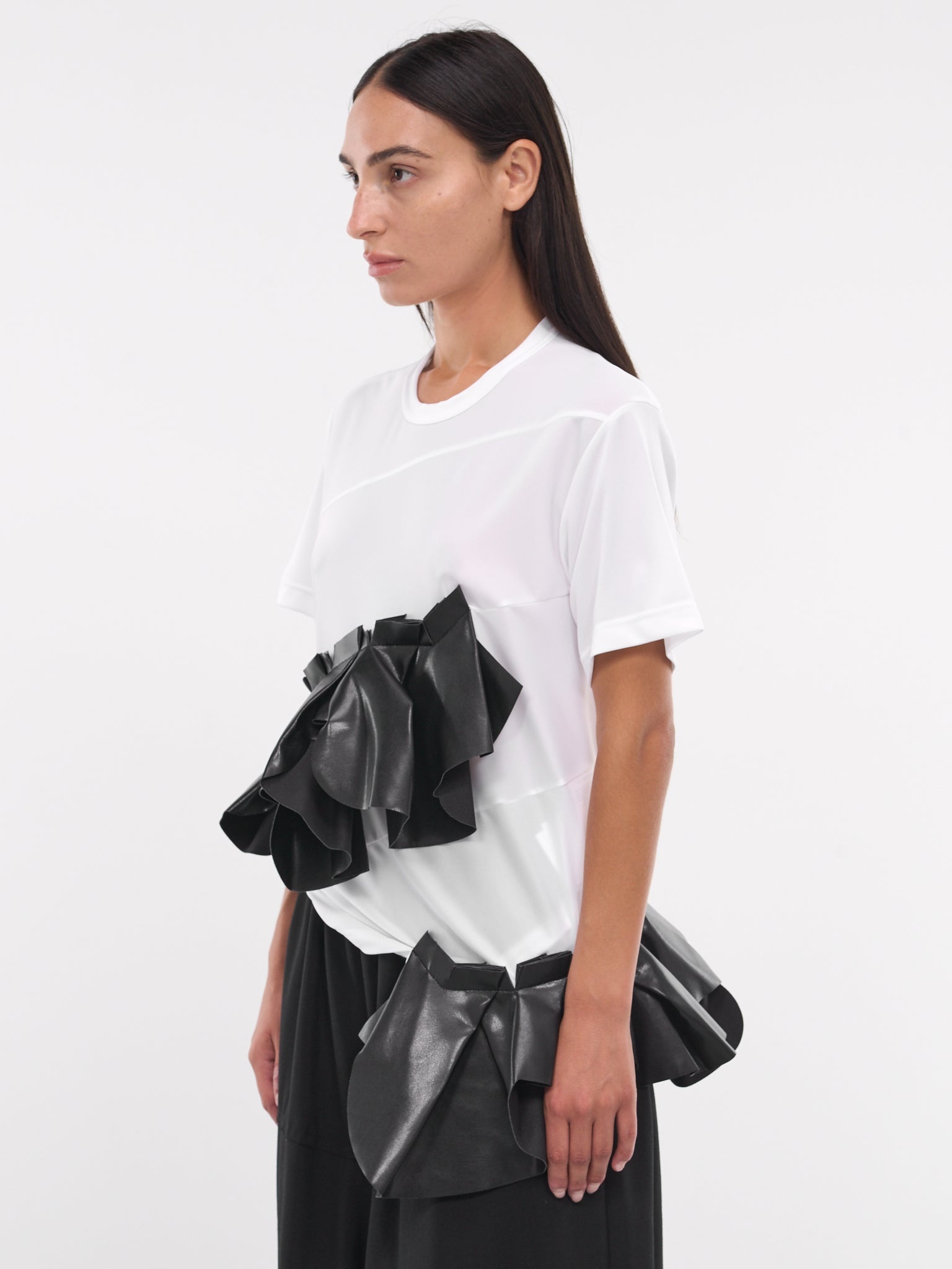 Faux Leather Applique Tee - 2