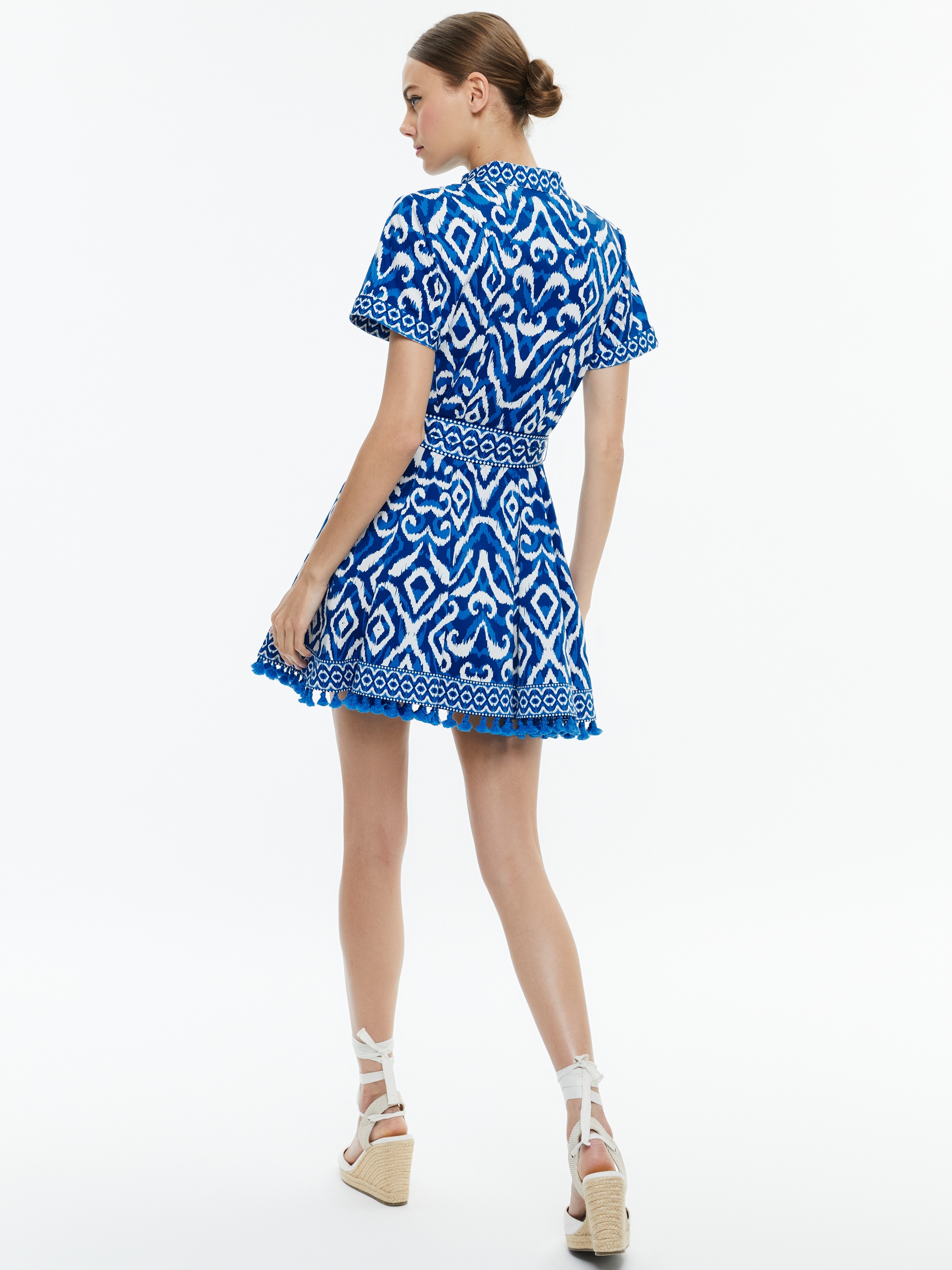 Alice + Olivia LUCY ROLLED SLEEVE MINI SHIRT DRESS | REVERSIBLE