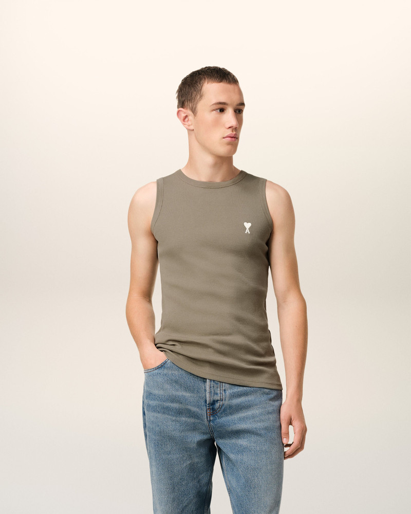 AMI Paris GREEN COTTON RIB AMI DE COEUR TANKTOP outlook