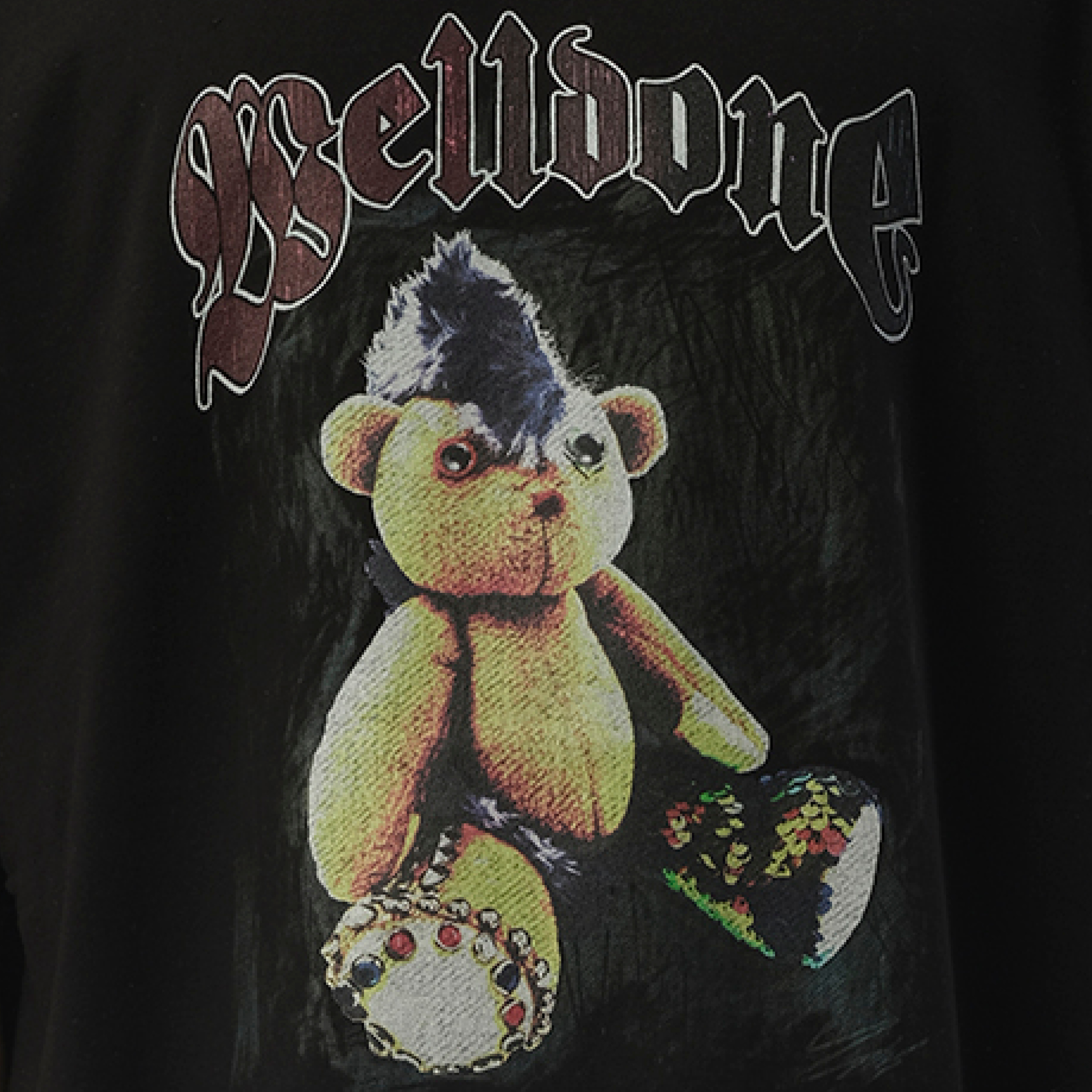Punk Teddy T-Shirt in Black - 3