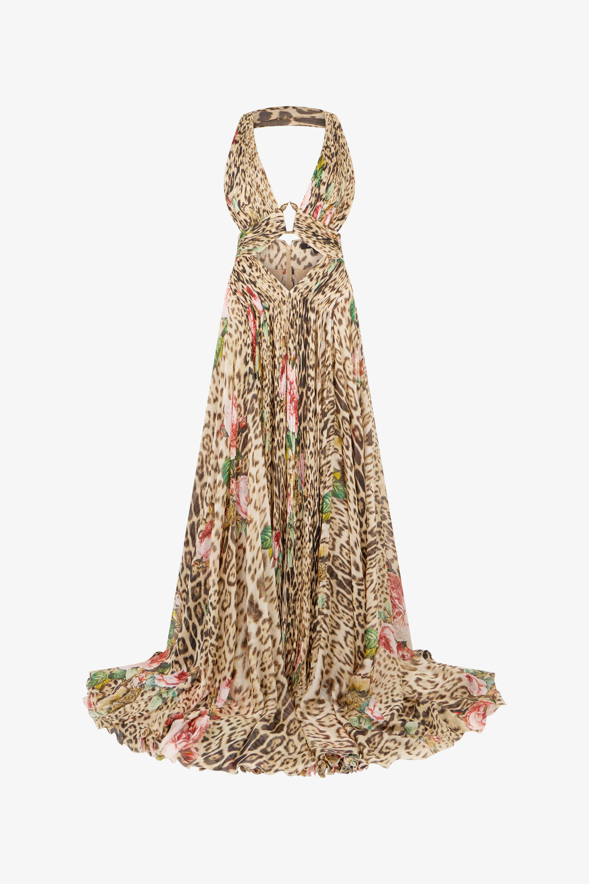 Jaguar Roses Print Silk Dress - 1