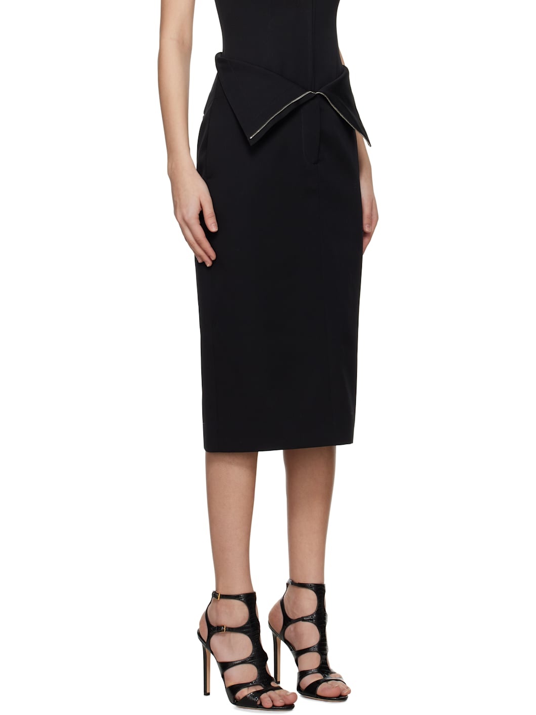 Black Split Hem Midi Skirt - 2