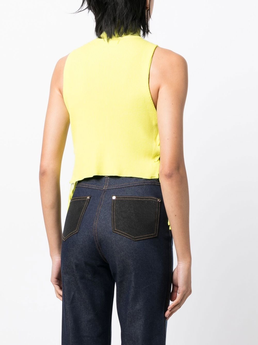 lace-up detail vest top - 4