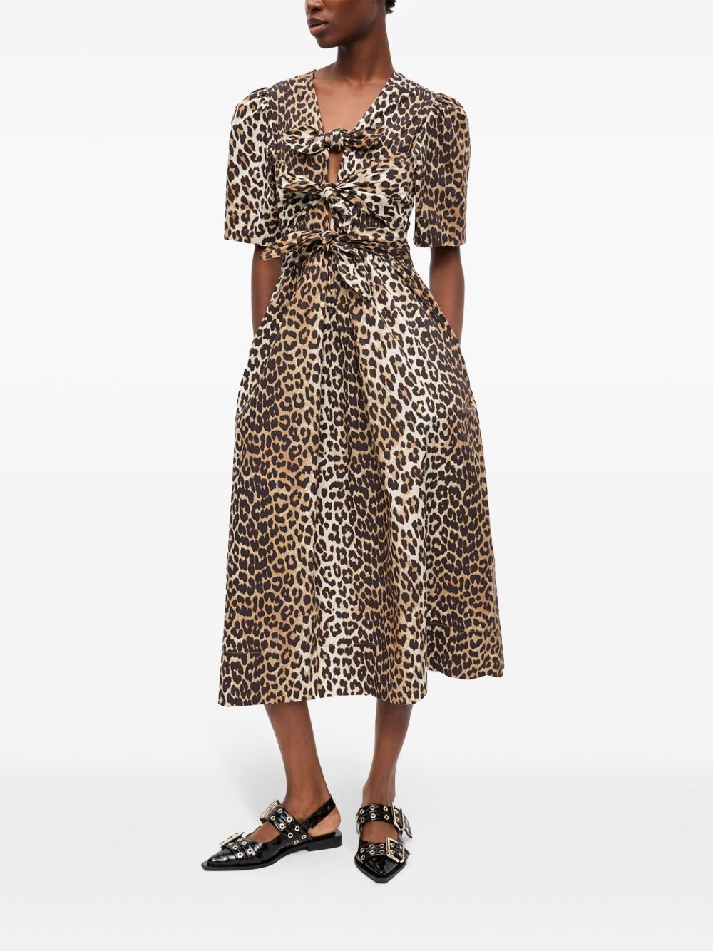 leopard-print midi dress - 2