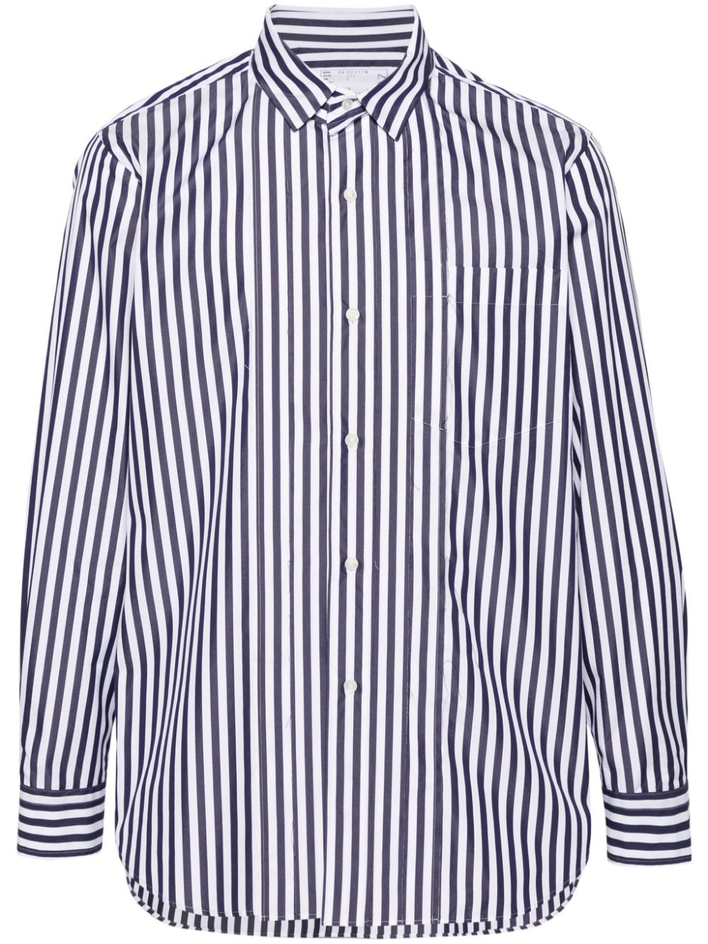 pintuck-detailing striped shirt - 1