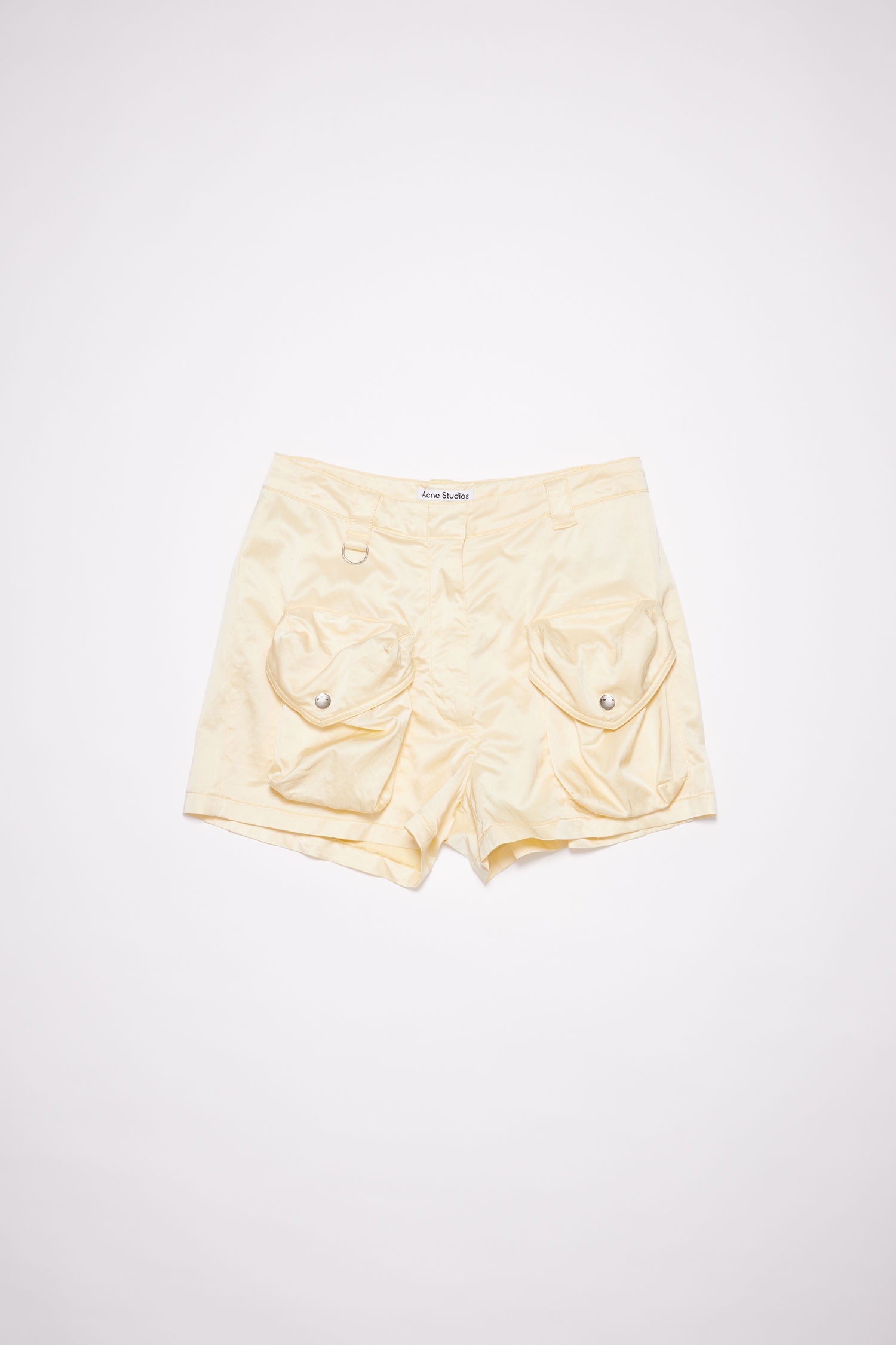 High waisted shorts - Pale yellow - 4