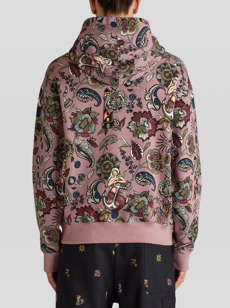 HOODED SWEATSHIRT WITH FLOWERS AND MERMAIDS 4
