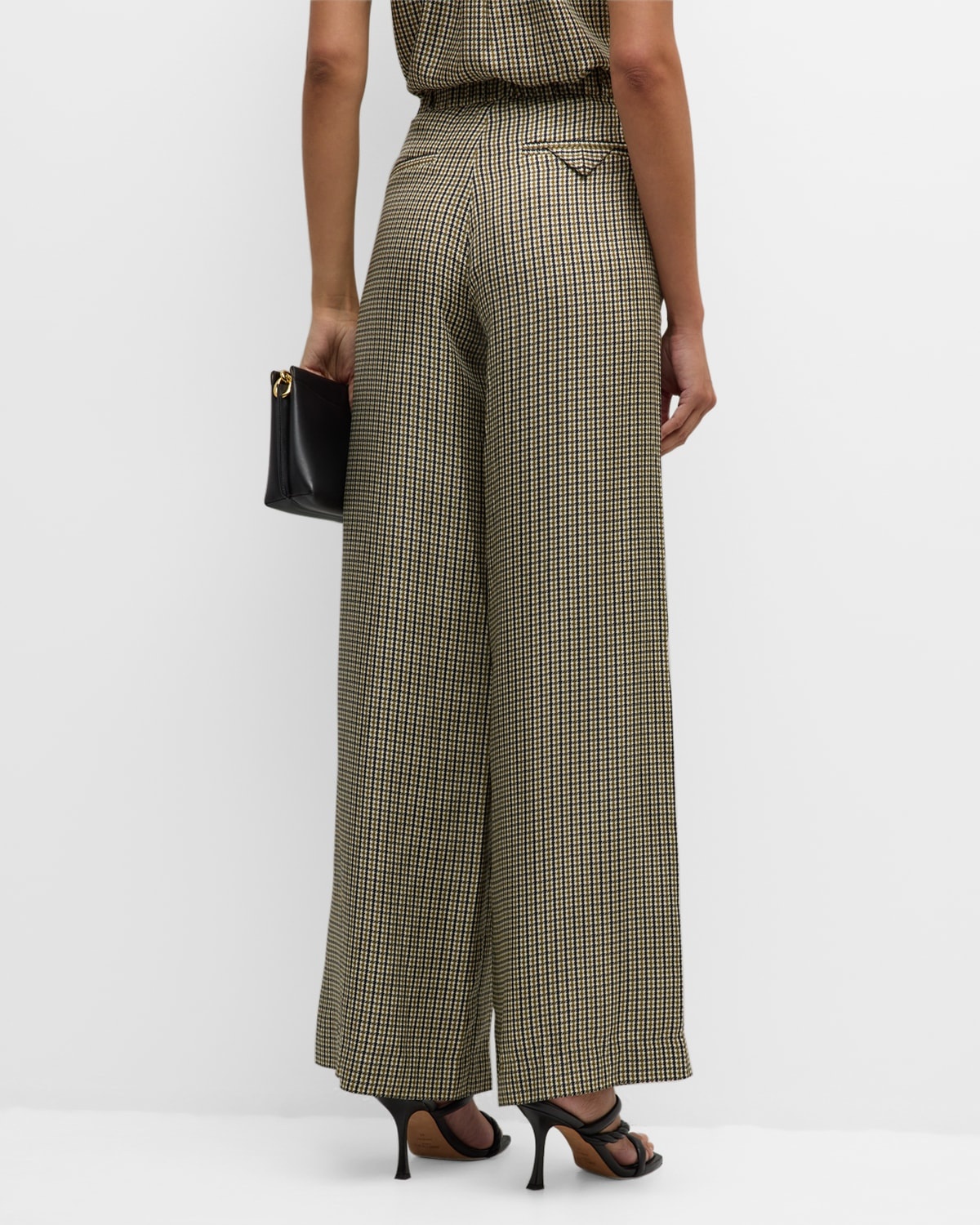 Checked Coolness Wide-Leg Houndstooth Pants - 6