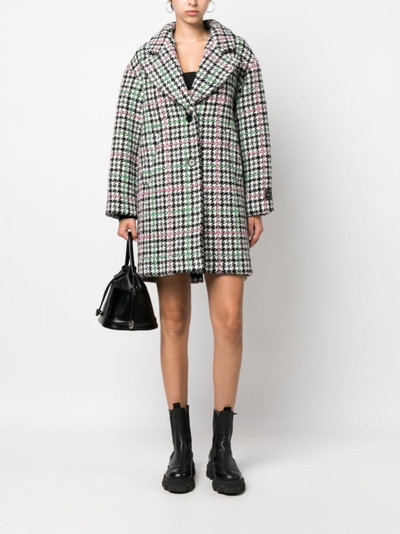 MSGM houndstooth-pattern single-breasted coat outlook