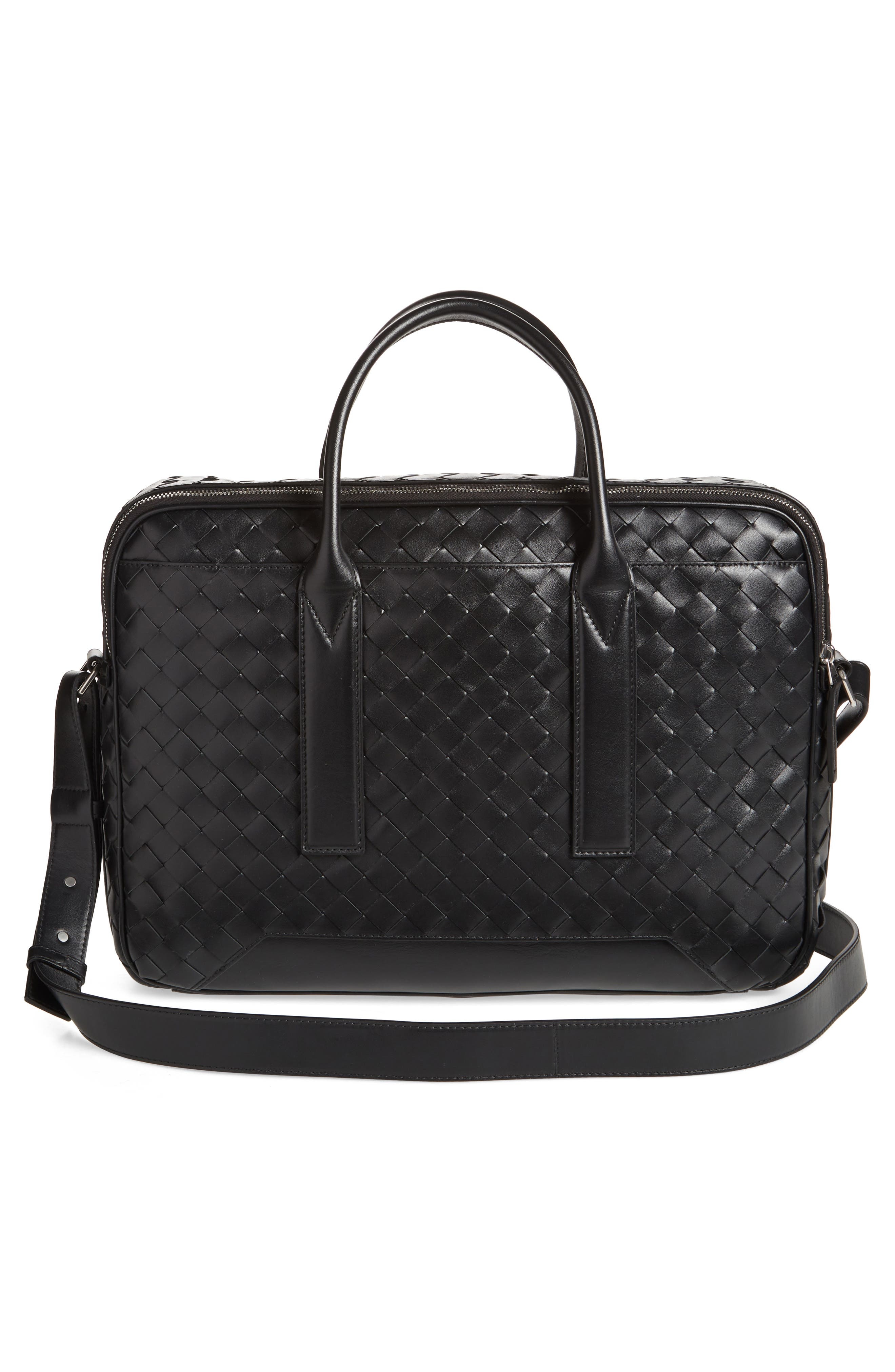 Bottega Veneta Large Getaway Intrecciato Leather Briefcase in 8803 Black/Silver at Nordstrom - 2