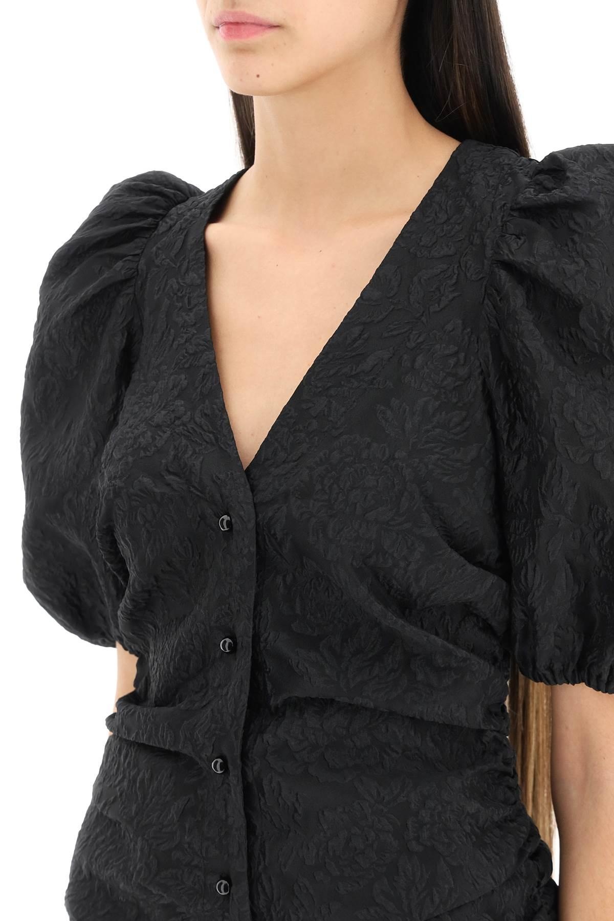 JACQUARD BLOUSE WITH PUFF SLEEVES - 5