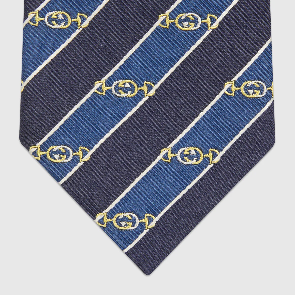 Interlocking G Horsebit jacquard silk tie - 3