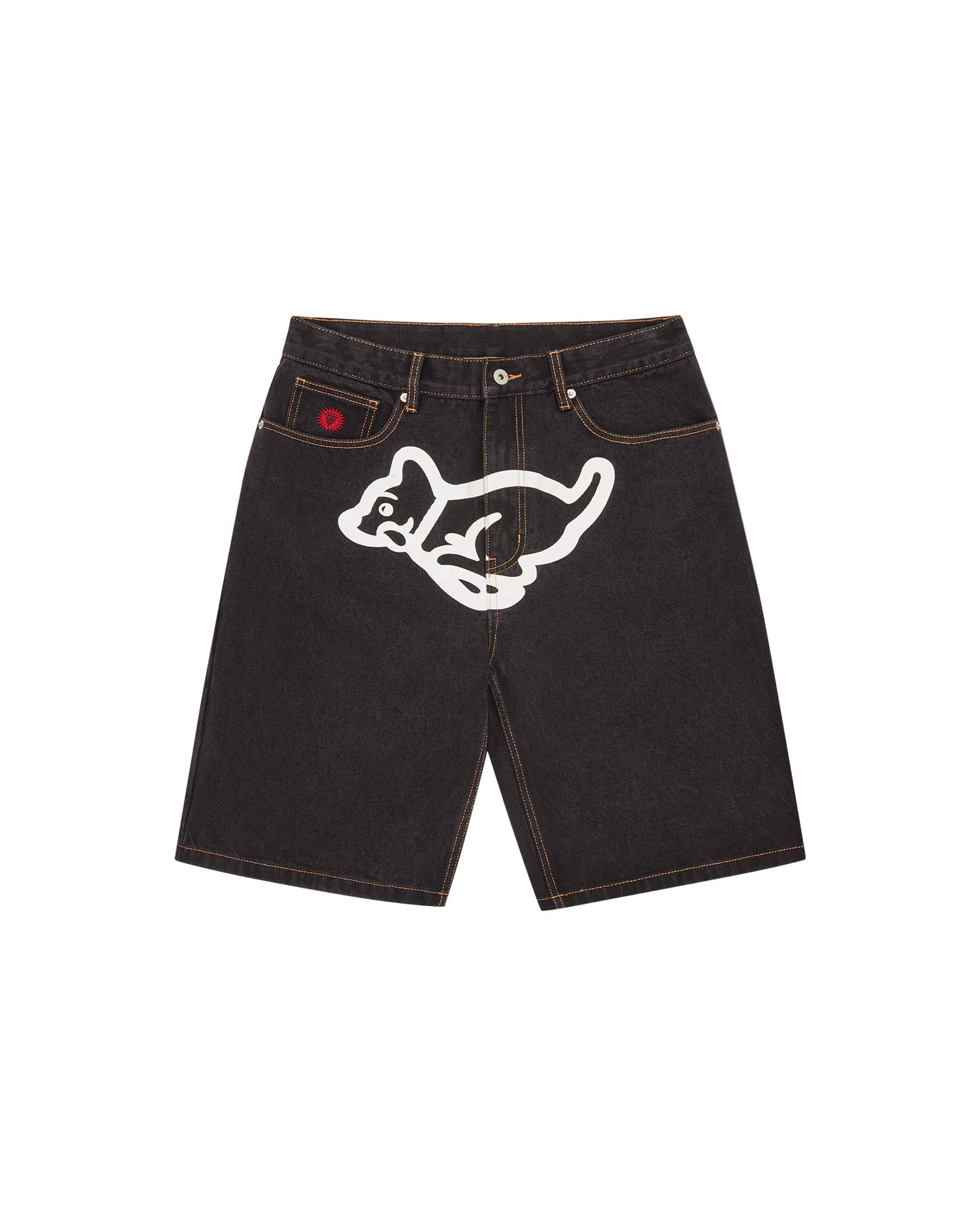 RUNNING PUPPY DENIM SHORTS - 1