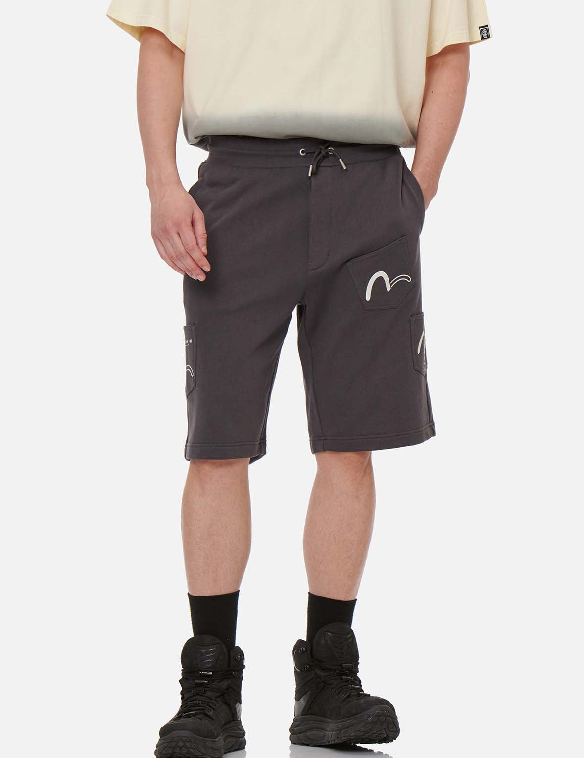 Seagull Print Pocket Sweat Shorts - 4