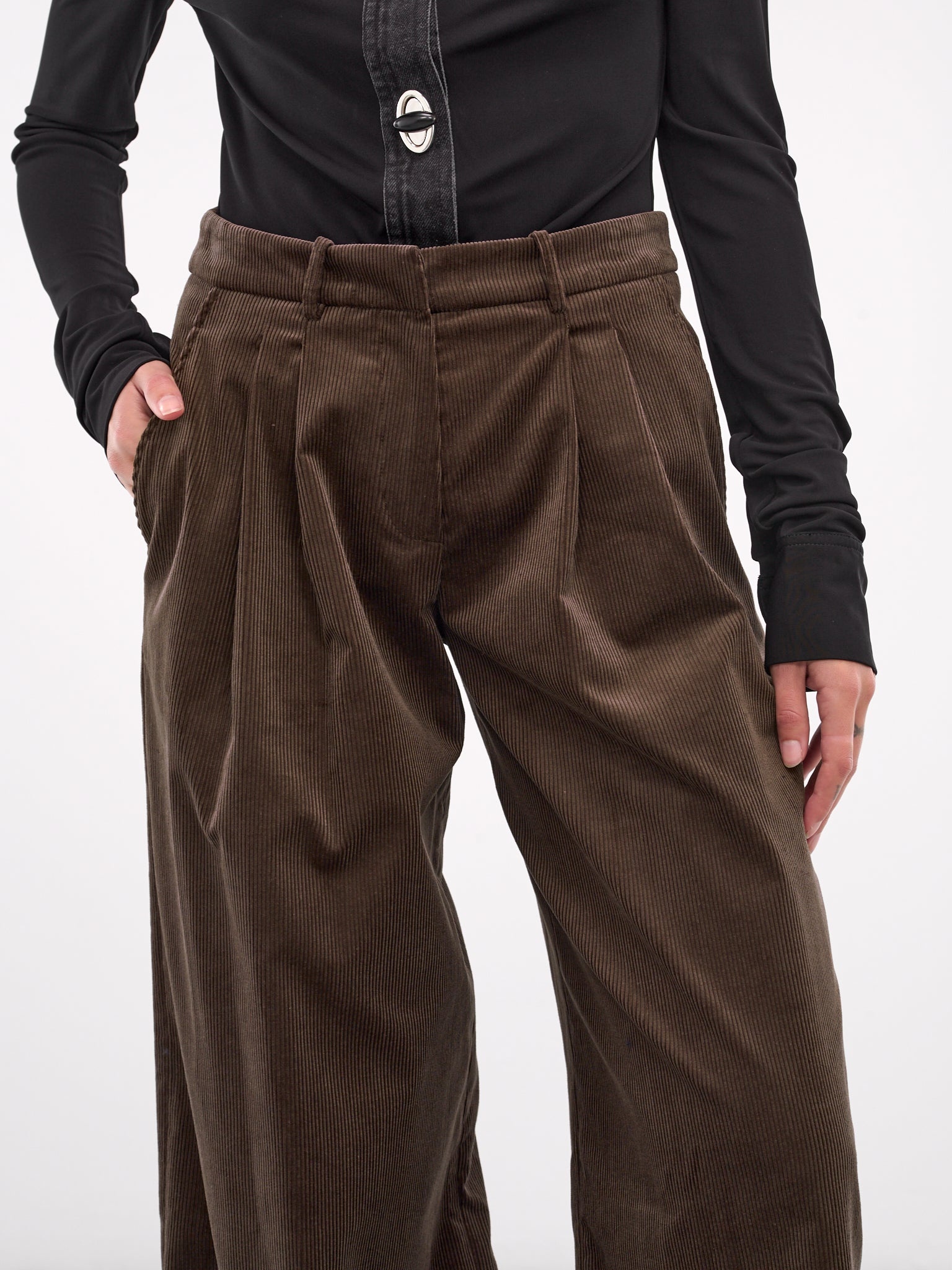 Corduroy Wide Leg Trousers - 5