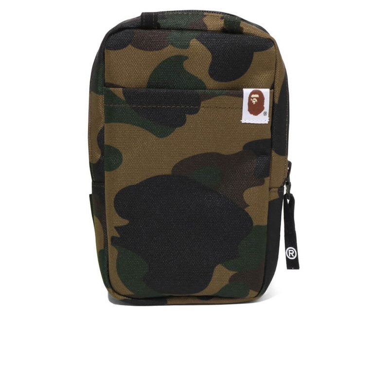 A BATHING APE® 1ST CAMO CORDURA PHONE SHOULDER BAG - GREEN outlook