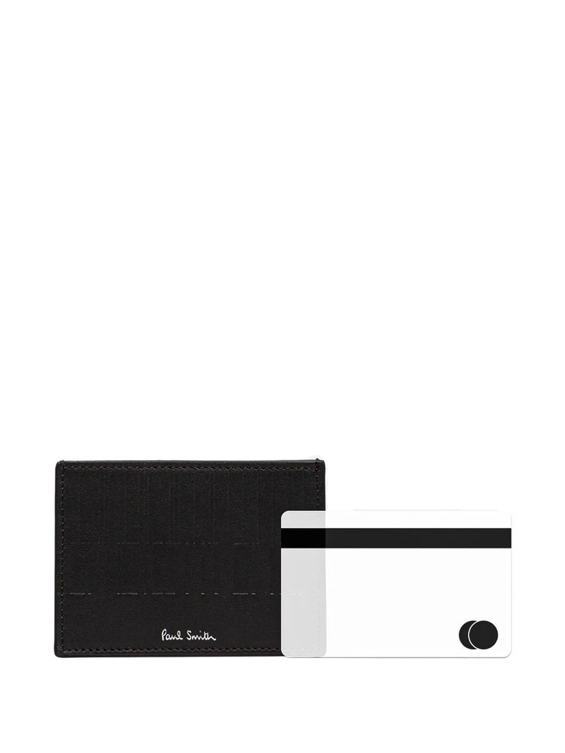 Shadow Stripe leather cardholder 1