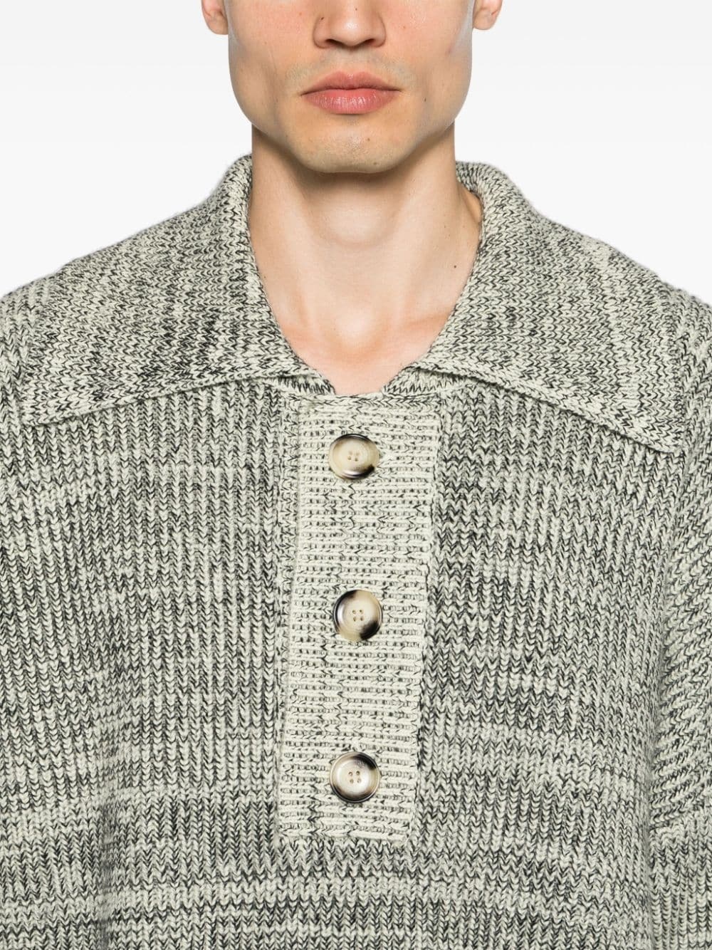 mÃ©lange wool-blend polo top - 6