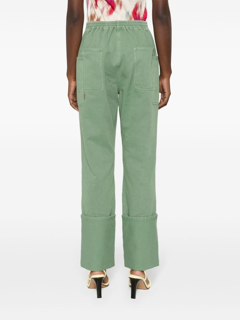 slim-fit cotton trousers - 4