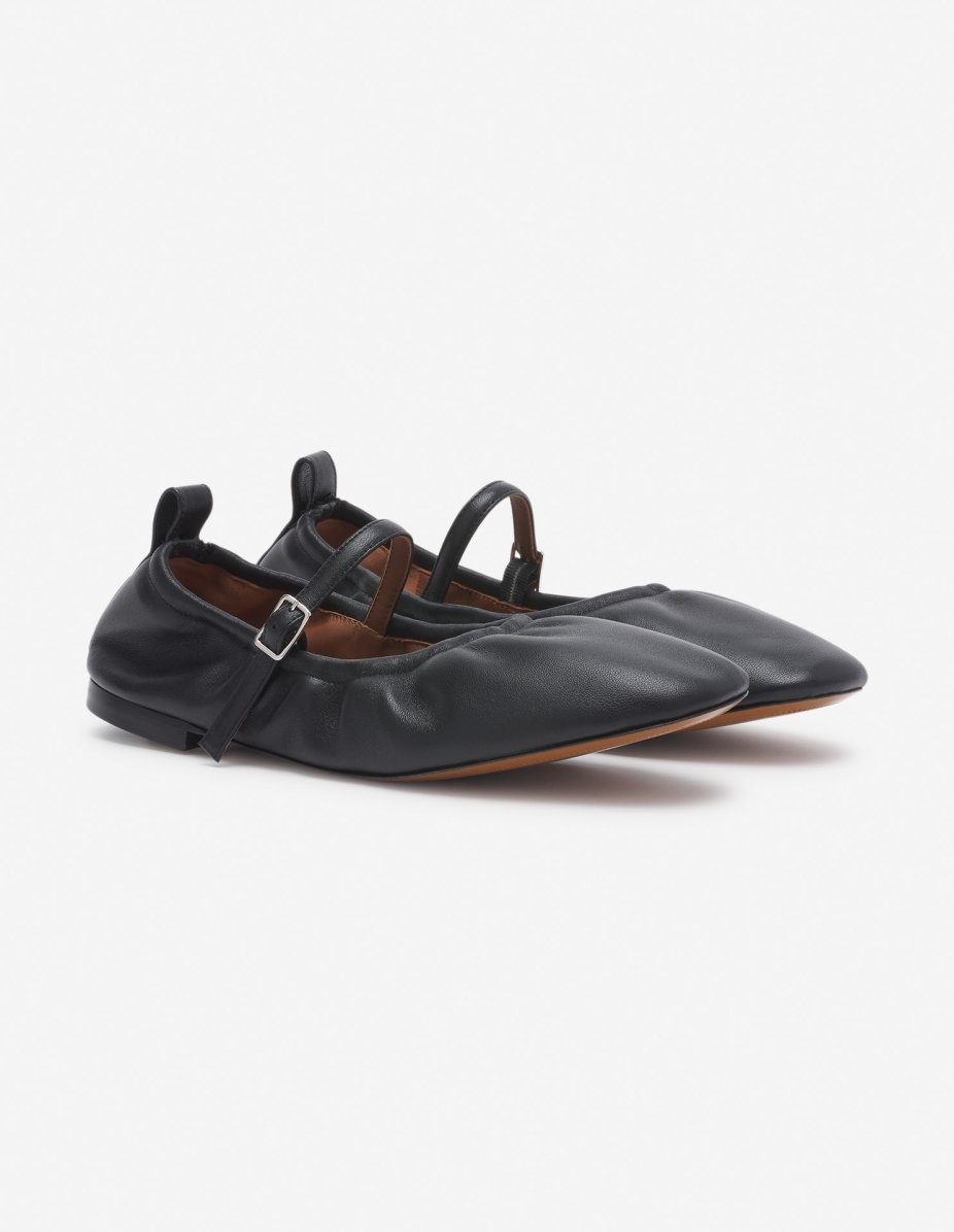 LEATHER FLAT BALLERINA - 3
