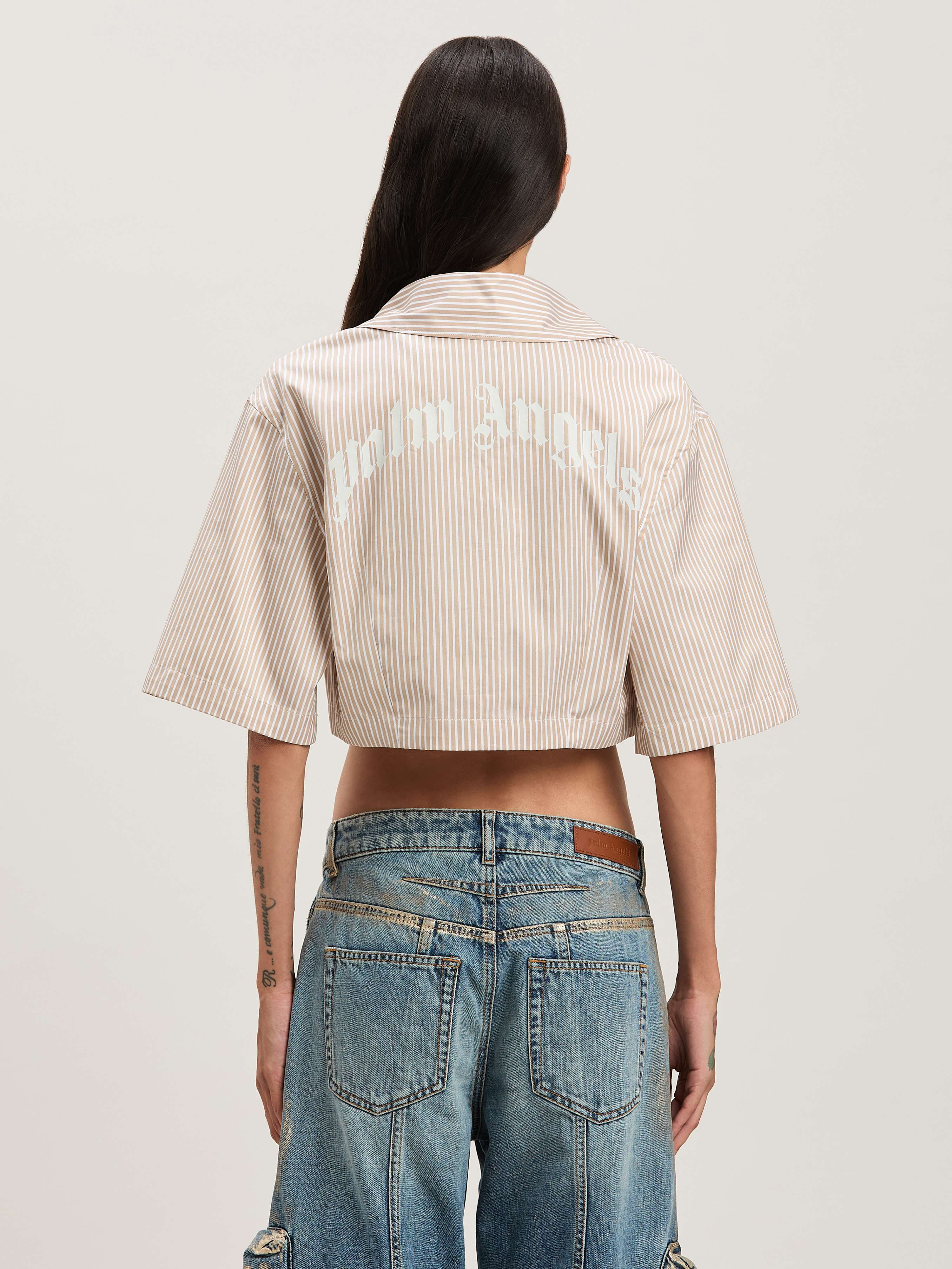 Curved Logo cropped shirt - 5